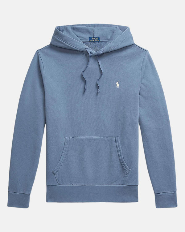 RALPH LAUREN MENS LOOPBACK FLEECE HOODIE CAPRI BLUE-Designer Outlet Sales