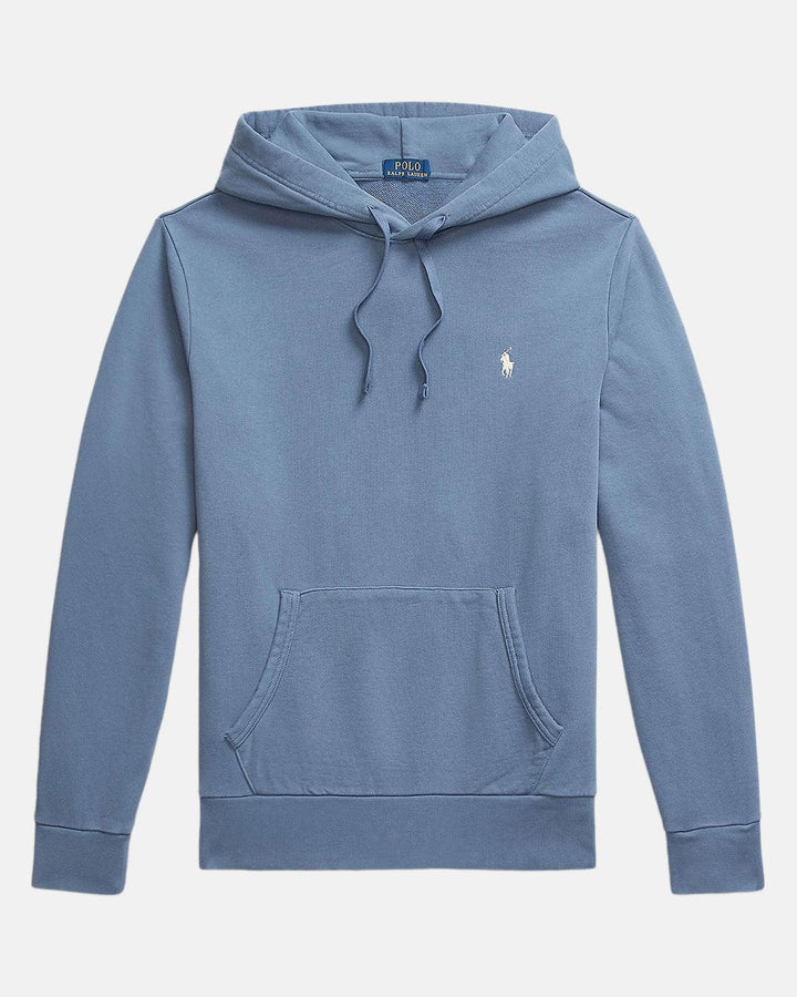 RALPH LAUREN MENS LOOPBACK FLEECE HOODIE CAPRI BLUE-Designer Outlet Sales