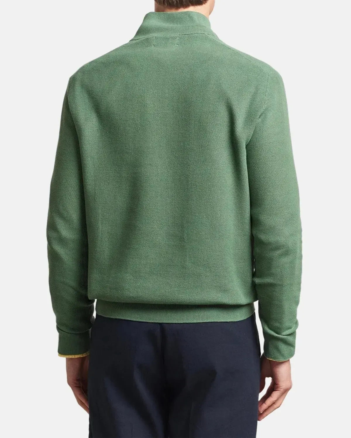 RALPH LAUREN MENS MESH KNIT COTTON 1/4 ZIP JUMPER FATIGUE – RALPH-LAUREN-710932304-522-M | Studio DOS by Designer Outlet Sales