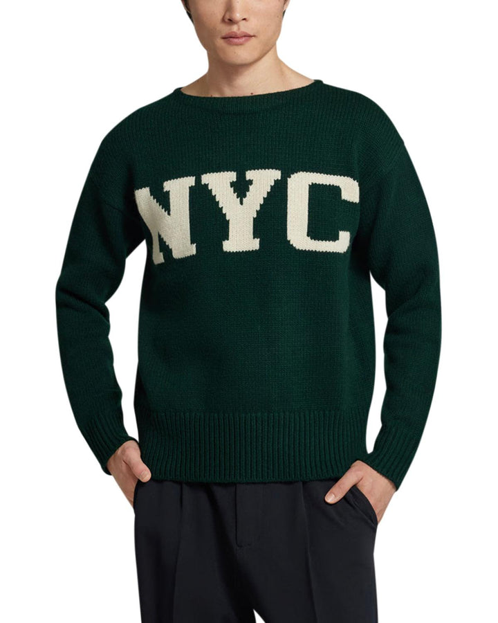 RALPH LAUREN MENS NYC WOOL BLEND JUMPER GREEN-Designer Outlet Sales