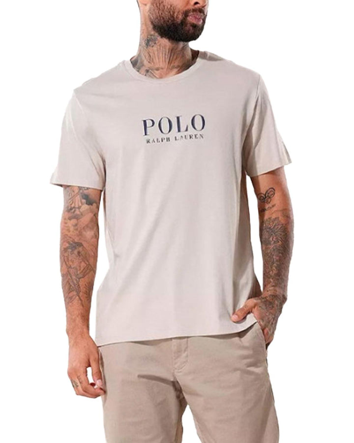 RALPH LAUREN MENS POLO LOGO T-SHIRT NATURAL-Designer Outlet Sales