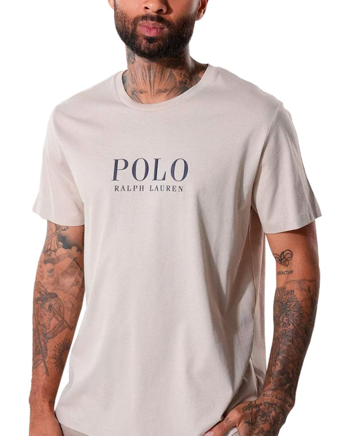 RALPH LAUREN MENS POLO LOGO T-SHIRT NATURAL-Designer Outlet Sales