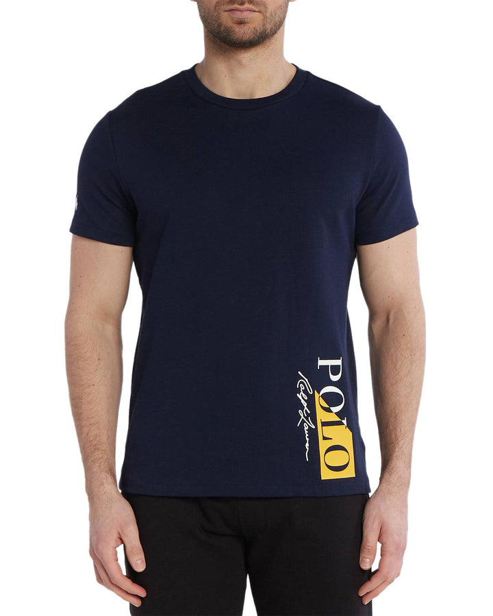 RALPH LAUREN MENS POLO PRINT T-SHIRT NAVY-Designer Outlet Sales