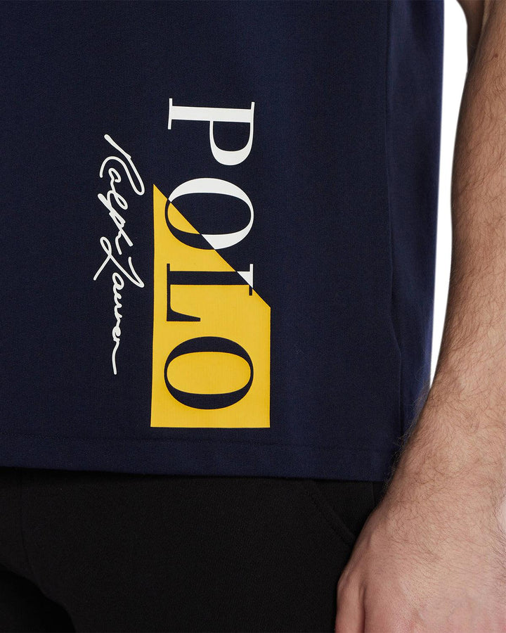 RALPH LAUREN MENS POLO PRINT T-SHIRT NAVY-Designer Outlet Sales