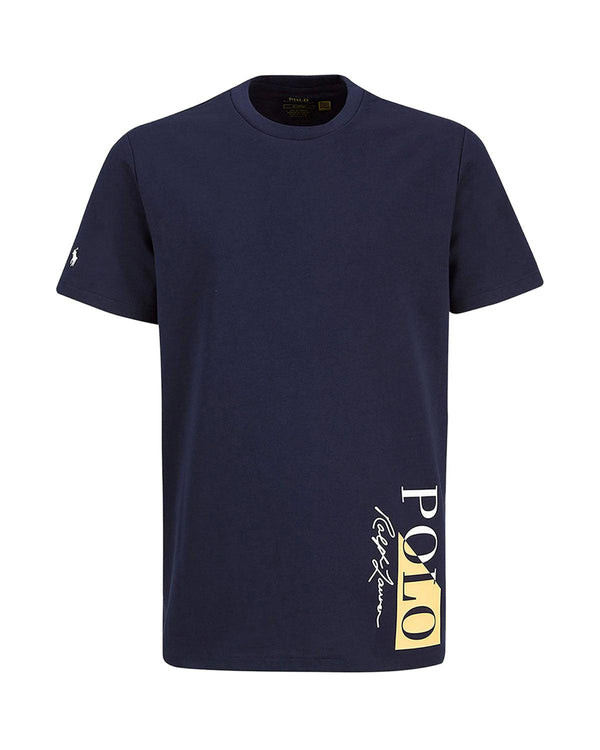 RALPH LAUREN MENS POLO PRINT T-SHIRT NAVY-Designer Outlet Sales