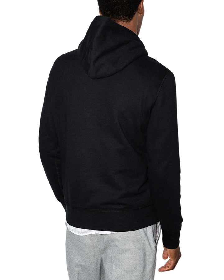 RALPH LAUREN MENS RL FLEECE HOODIE BLACK-Designer Outlet Sales