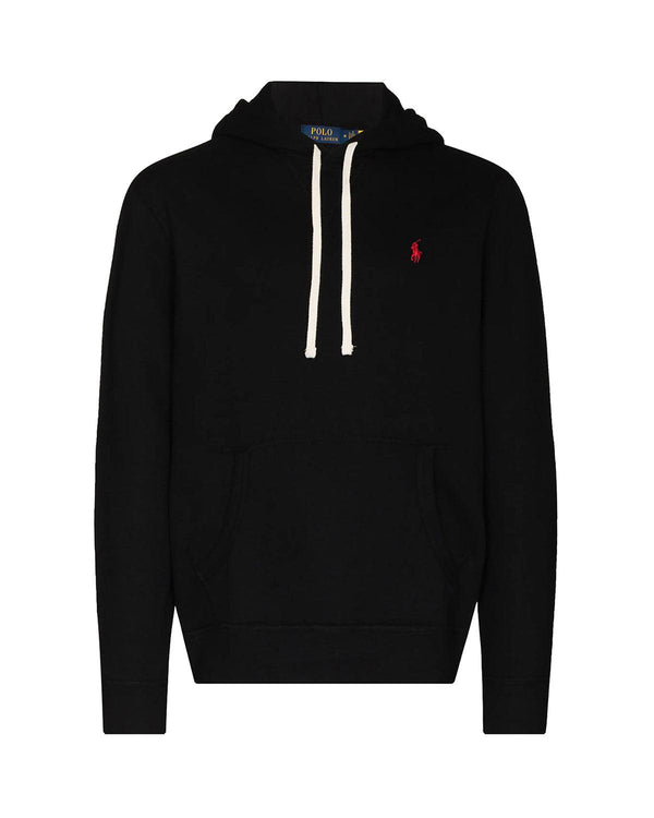 RALPH LAUREN MENS RL FLEECE HOODIE BLACK-Designer Outlet Sales