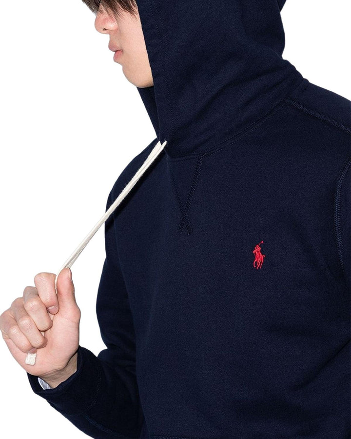 RALPH LAUREN MENS RL FLEECE HOODIE NAVY-Designer Outlet Sales