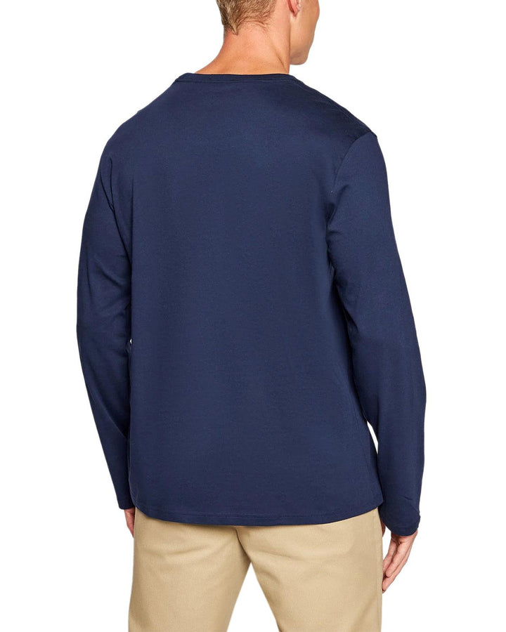 RALPH LAUREN MENS SIGNATURE LS T-SHIRT CRUISE NAVY-Designer Outlet Sales