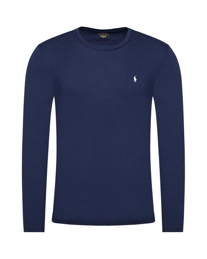 RALPH LAUREN MENS SIGNATURE LS T-SHIRT CRUISE NAVY-Designer Outlet Sales