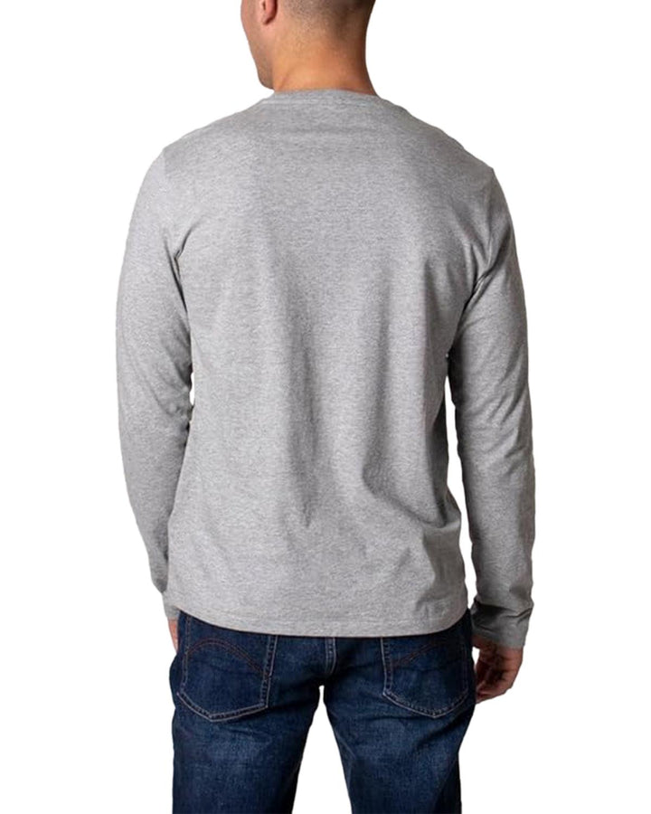 RALPH LAUREN MENS SIGNATURE LS T-SHIRT HEATHER GREY-Designer Outlet Sales