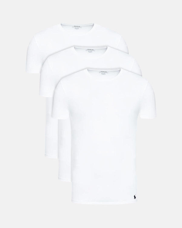 RALPH LAUREN MENS SLIM FIT 3 PACK T-SHIRTS WHITE-Designer Outlet Sales