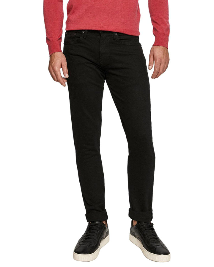 RALPH LAUREN MENS SULLIVAN SLIM FIT STRETCH DENIM JEANS BLACK-Designer Outlet Sales