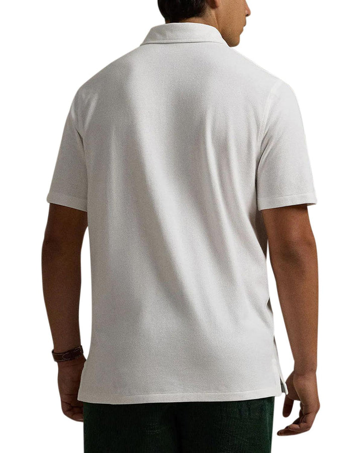 RALPH LAUREN MENS TENNIS CREST MESH POLO SHIRT WHITE-Designer Outlet Sales