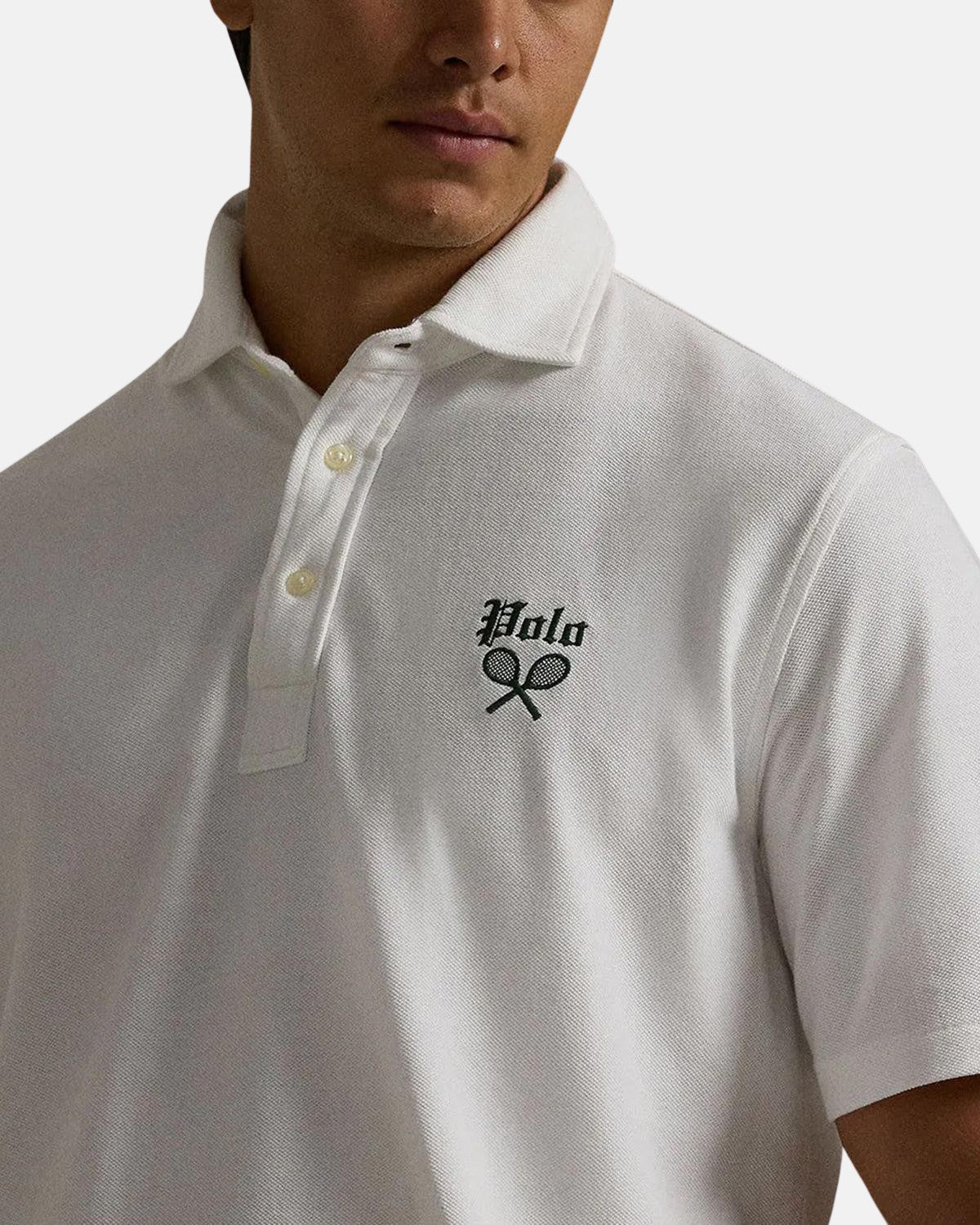 RALPH LAUREN MENS TENNIS CREST MESH POLO SHIRT WHITE Designer Outlet Sales