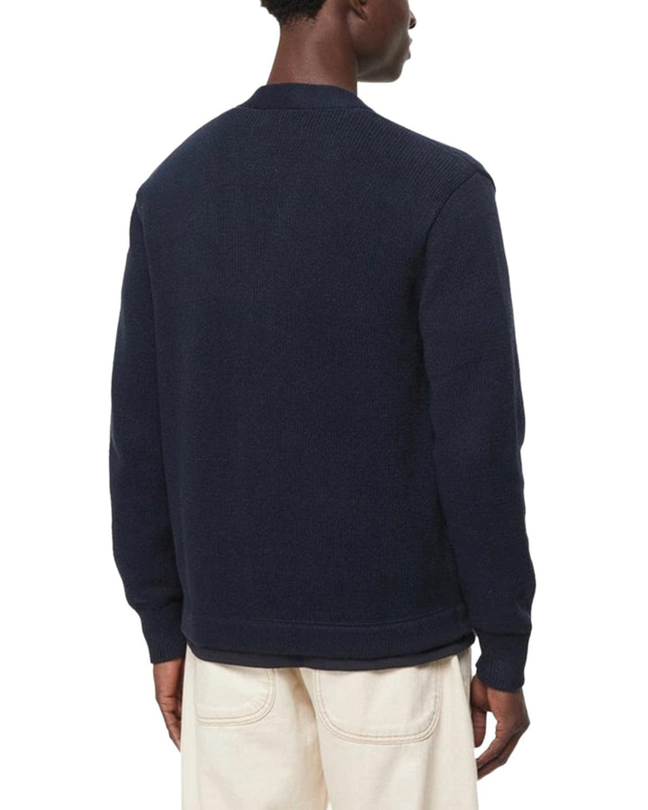 RALPH LAUREN MENS VARSITY COTTON CARDIGAN AVIATOR NAVY-Designer Outlet Sales