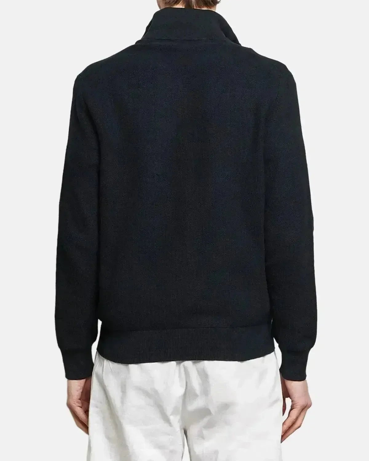 RALPH LAUREN MESH KNIT COTTON 1/4 ZIP KNIT BLACK – RALPH-LAUREN-710932304-505-M | Studio DOS by Designer Outlet Sales