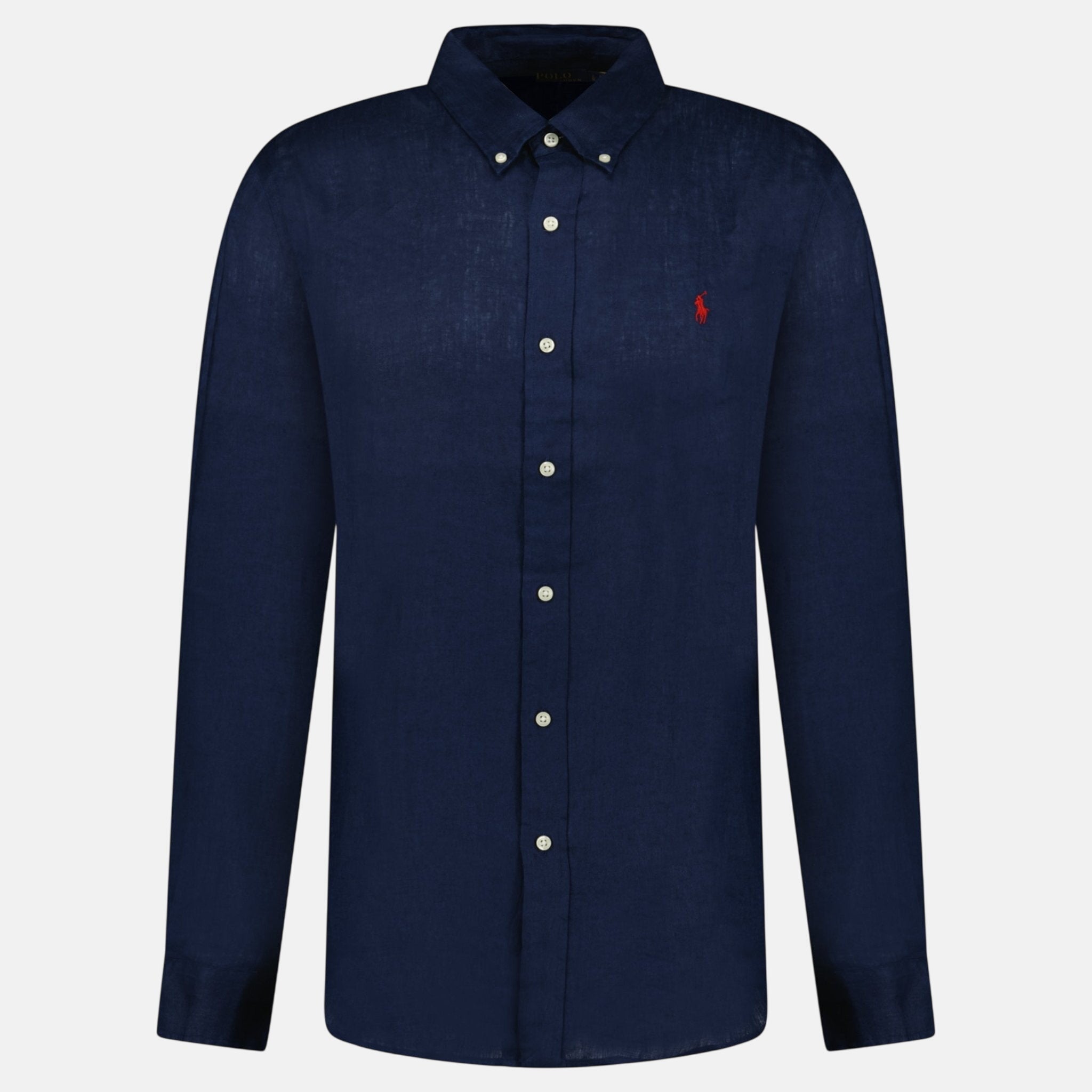 Ralph Lauren Slim Fit Linen Shirt Newport Navy – T6 | Studio DOS by Designer Outlet Sales