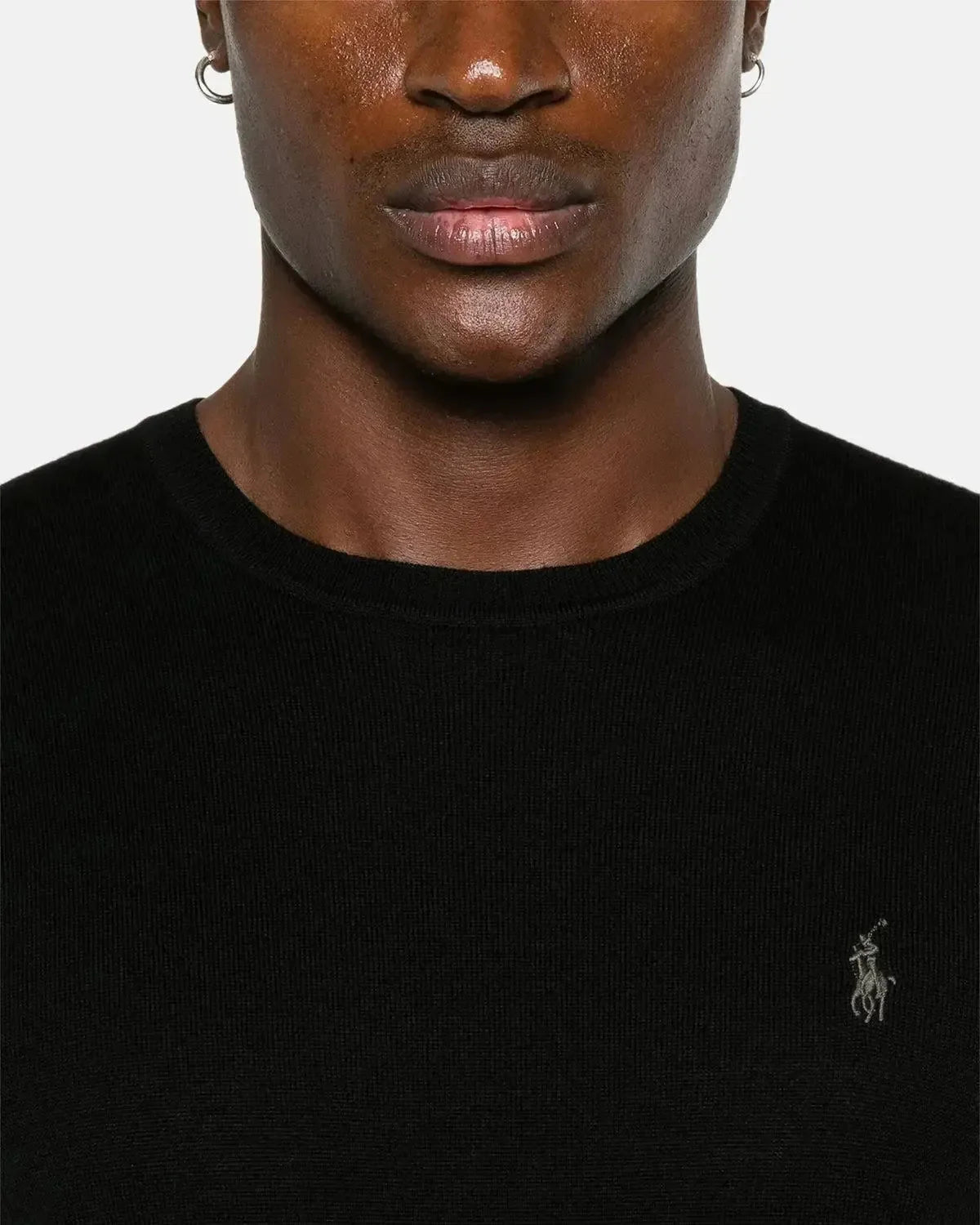 RALPH LAUREN SLIM FIT WASHABLE WOOL CREWNECK JUMPER BLACK – RALPH-LAUREN-710946143-004-M | Studio DOS by Designer Outlet Sales