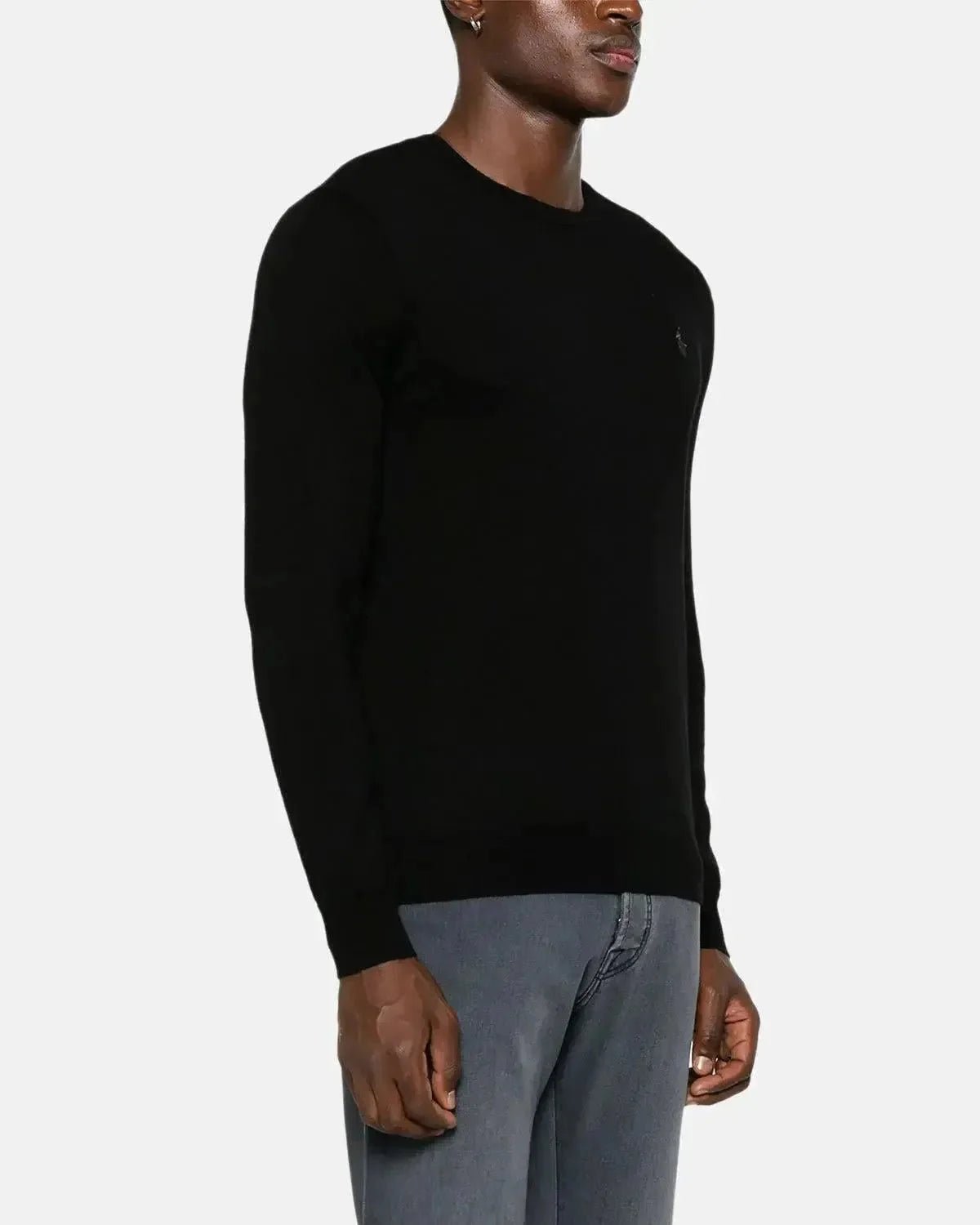 RALPH LAUREN SLIM FIT WASHABLE WOOL CREWNECK JUMPER BLACK – RALPH-LAUREN-710946143-004-M | Studio DOS by Designer Outlet Sales