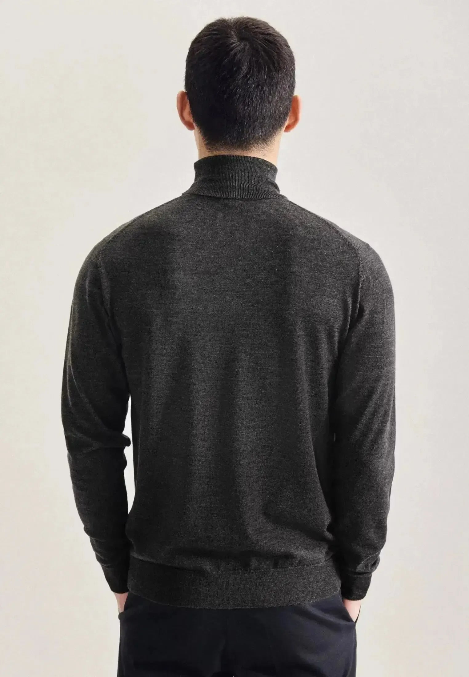 Seidensticker Mens Merino Wool Roll Neck Knit Grey – 01.251580-34-S | Studio DOS by Designer Outlet Sales