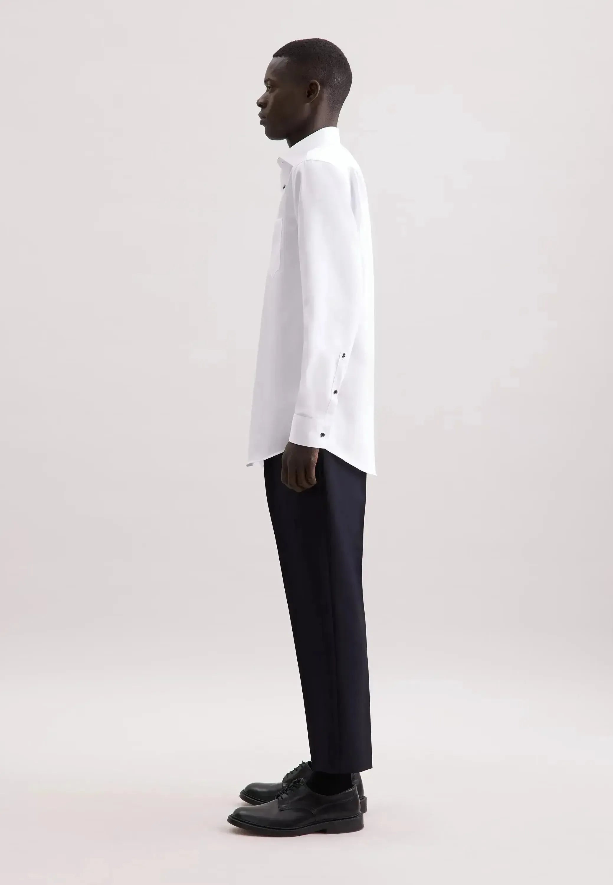 Seidensticker Mens Regular Fit No Iron Contrast Kent Collar Business Shirt White – 01.845538-01-38 | Studio DOS by Designer Outlet Sales