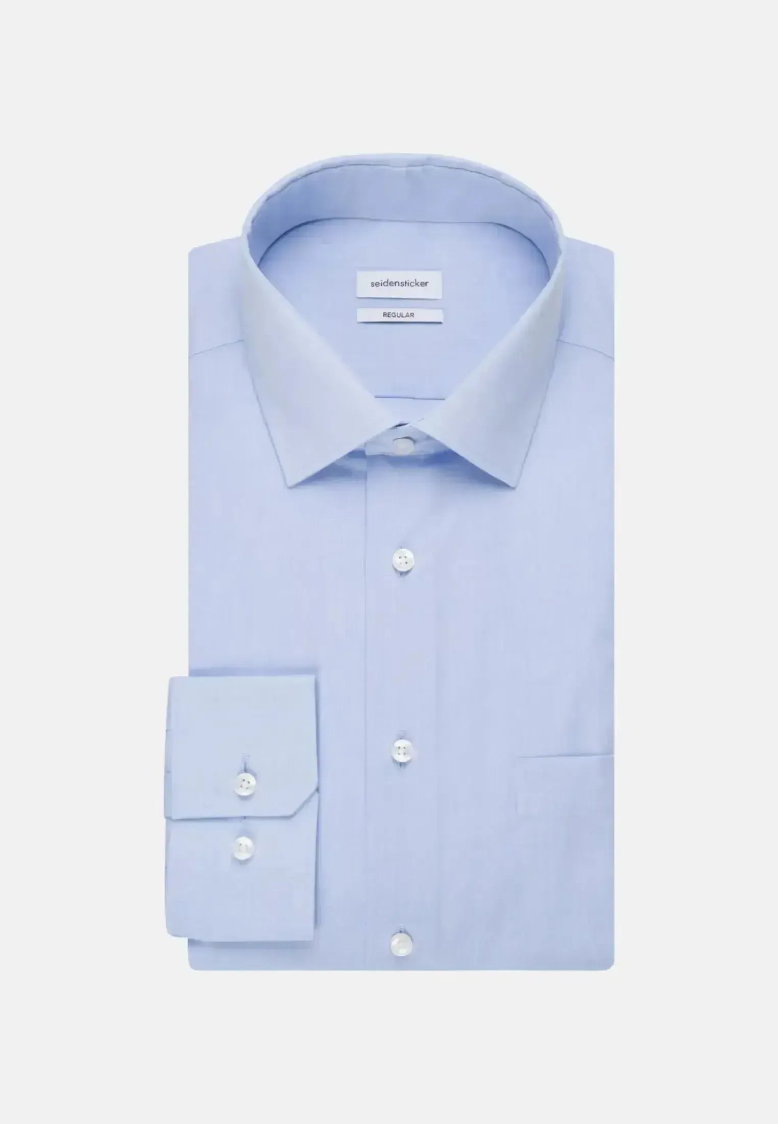 Seidensticker Mens Regular Fit No Iron Kent Collar Business Shirt Light Blue – 01.002000-15-38 | Studio DOS by Designer Outlet Sales
