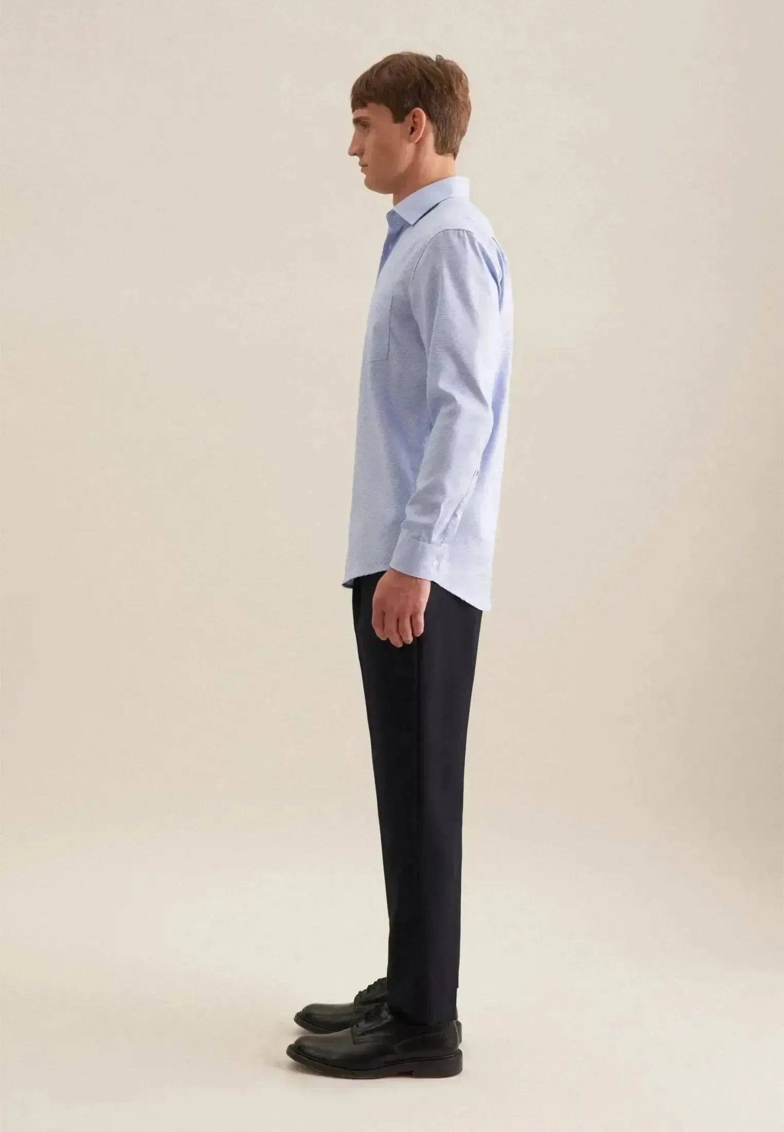 Seidensticker Mens Regular Fit No Iron New Kent Structured Business Shirt Light Blue – 01.141960-13-38 | Studio DOS by Designer Outlet Sales