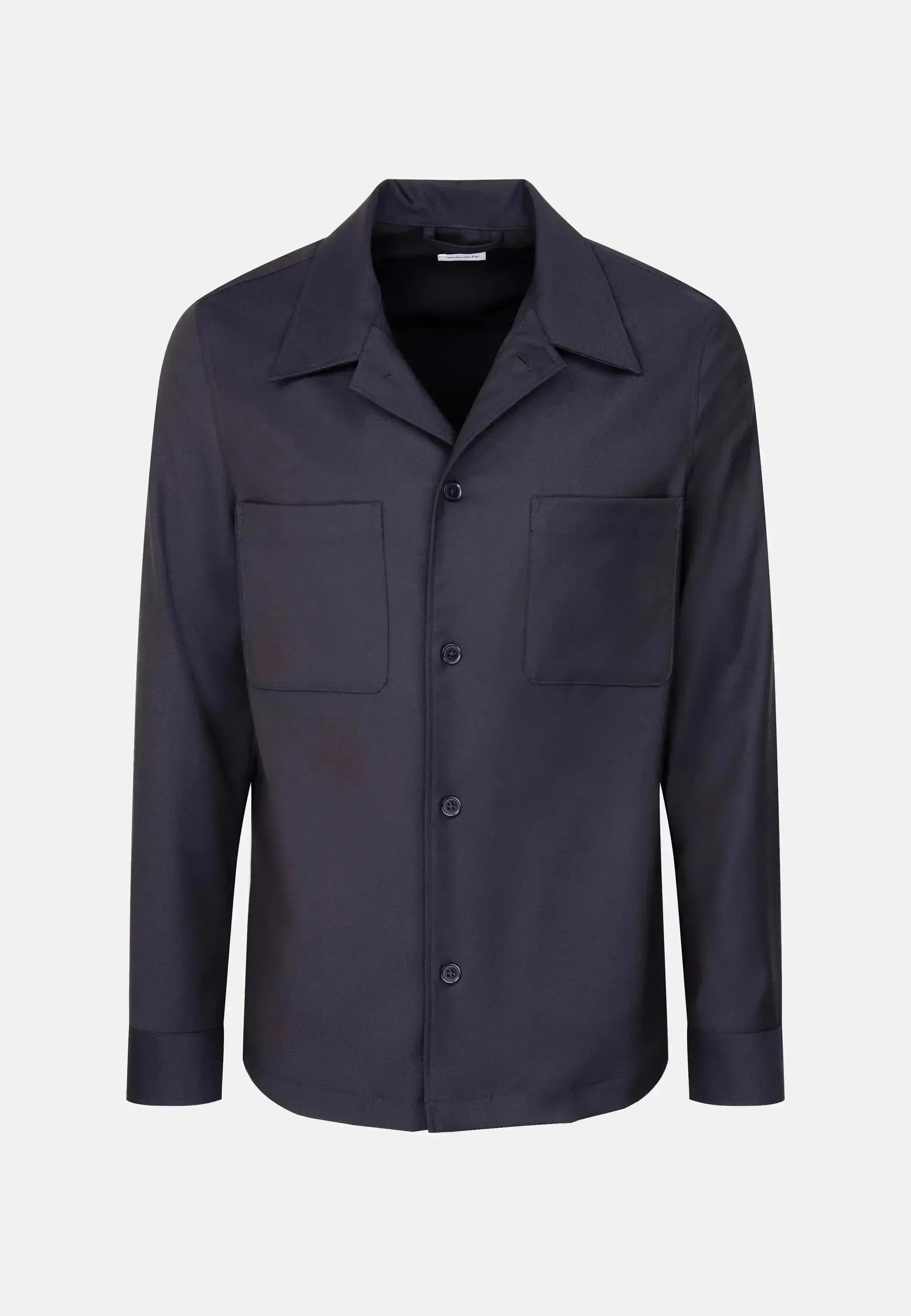 Seidensticker Mens Regular Fit Wool Mix Casual Lapel Overshirt Dark Blue – 01.849002-19-S | Studio DOS by Designer Outlet Sales