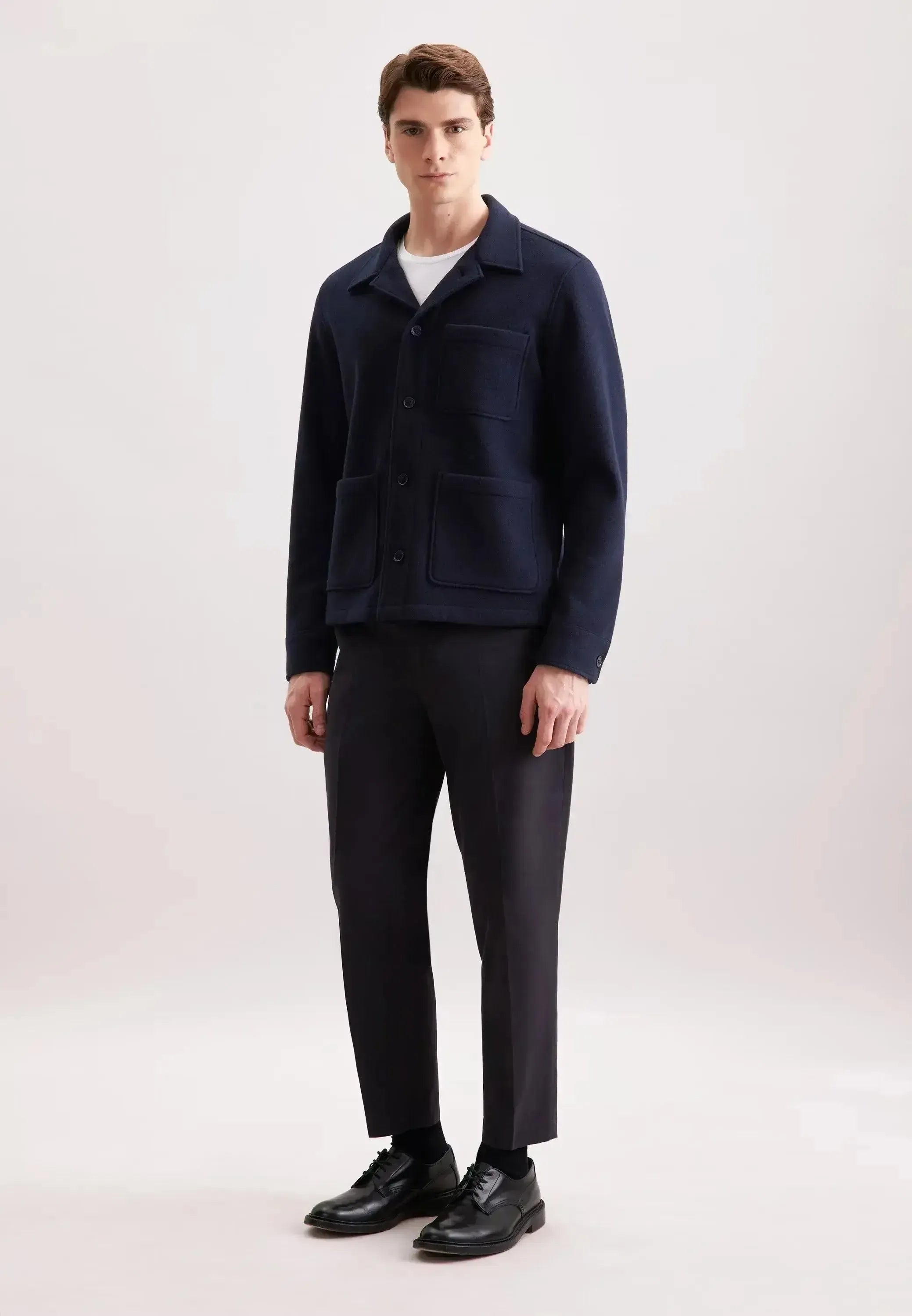 Seidensticker Mens Regular Fit Wool Mix Casual Overshirt Dark Blue – 01.845693-19-S | Studio DOS by Designer Outlet Sales
