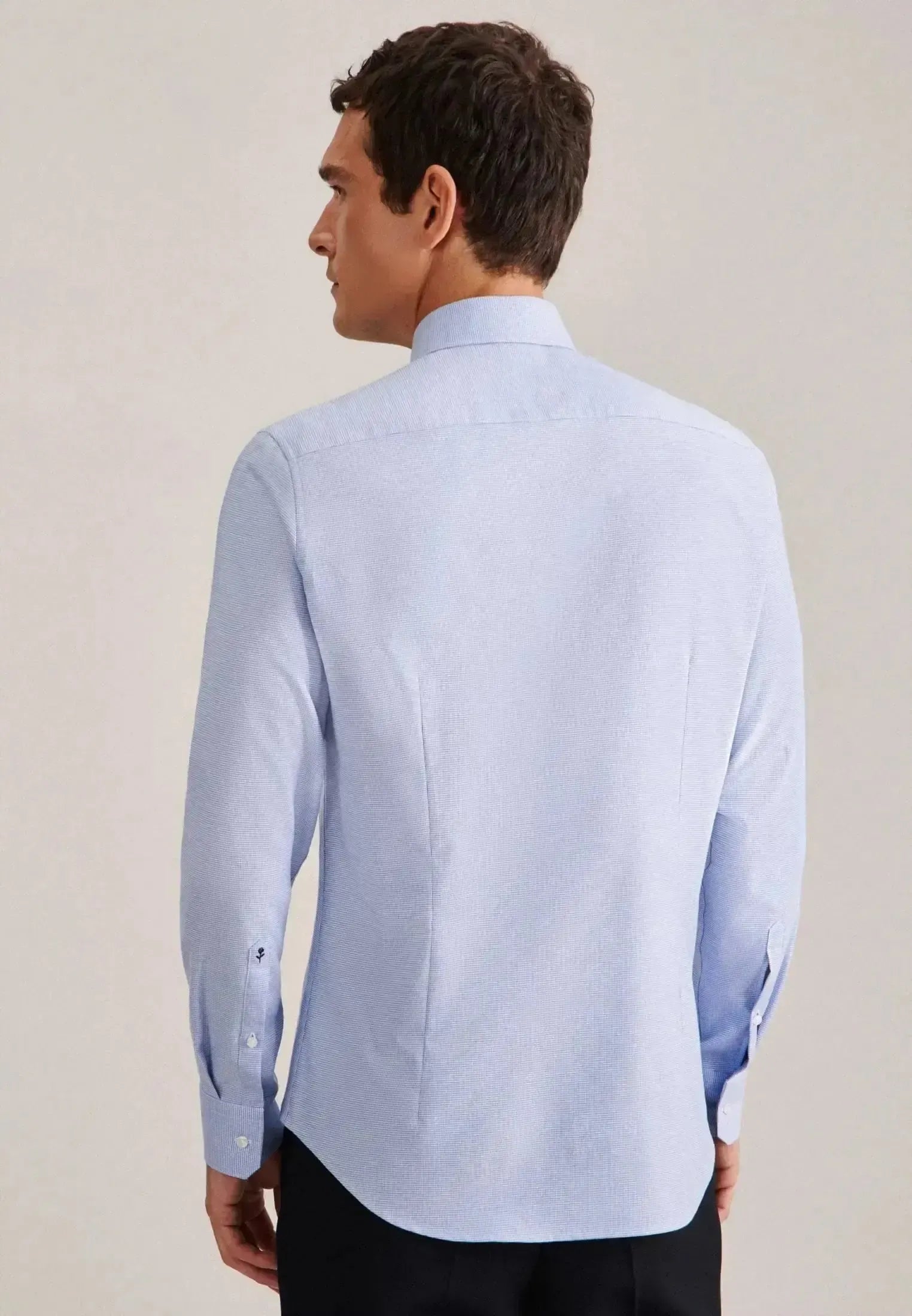 Seidensticker Mens Shaped Fit No Iron New Kent Structured Business Shirt Light Blue – 01.841960-13-37 | Studio DOS by Designer Outlet Sales
