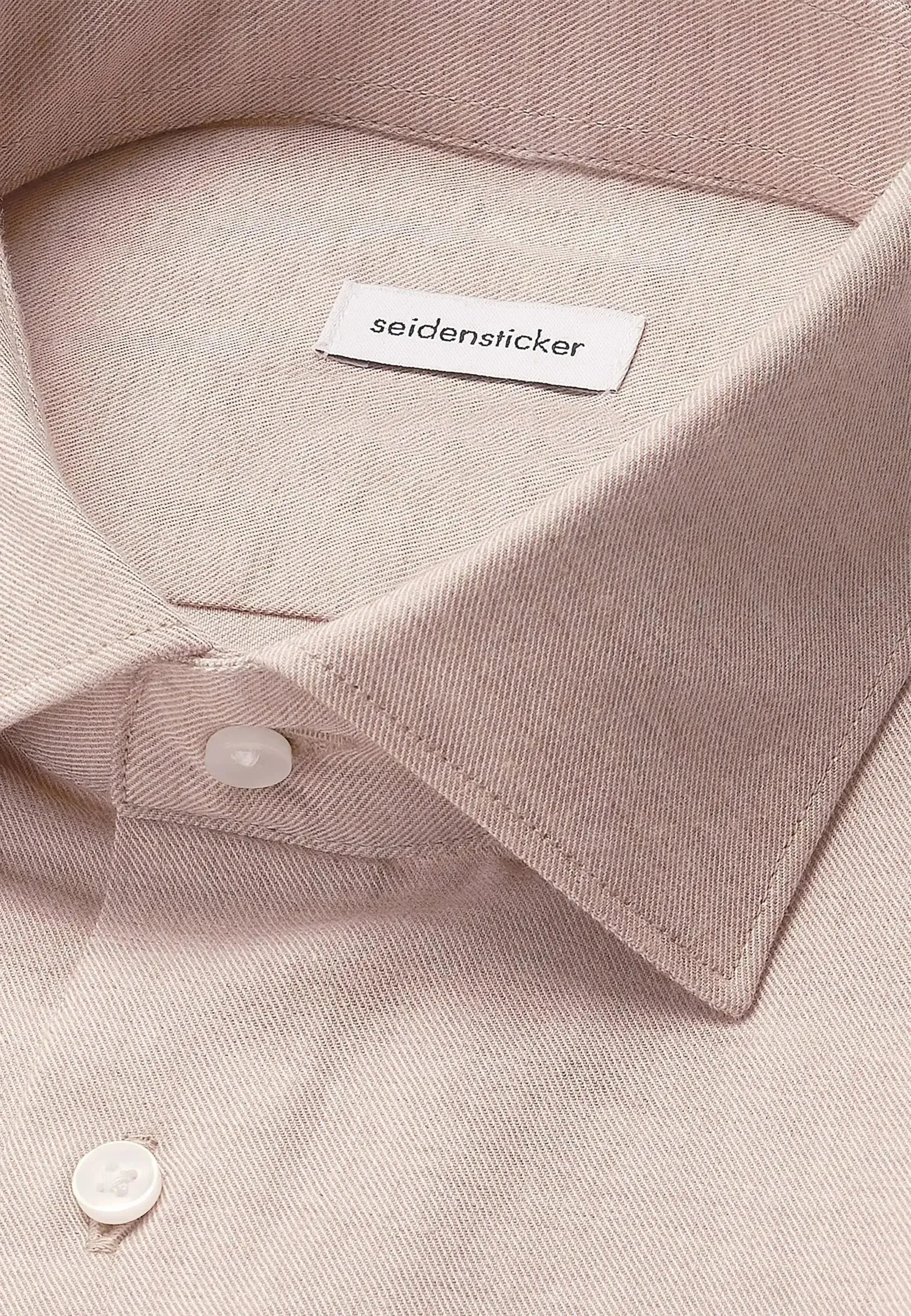 Seidensticker Mens Slim Fit New Kent Flannel Shirt Beige – 01.845321-06-38 | Studio DOS by Designer Outlet Sales
