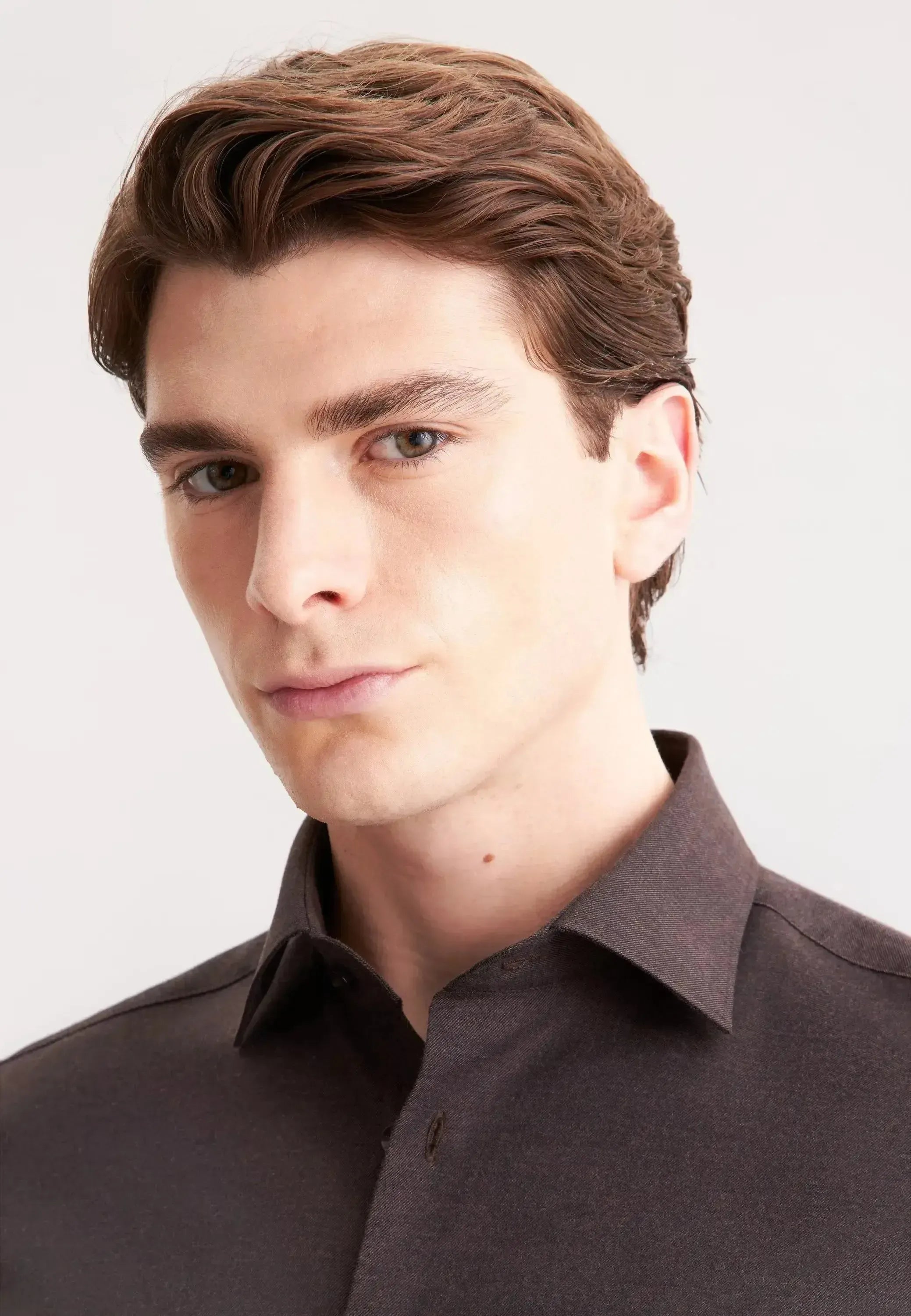 Seidensticker Mens Slim Fit New Kent Flannel Shirt Brown – 01.845321-29-38 | Studio DOS by Designer Outlet Sales
