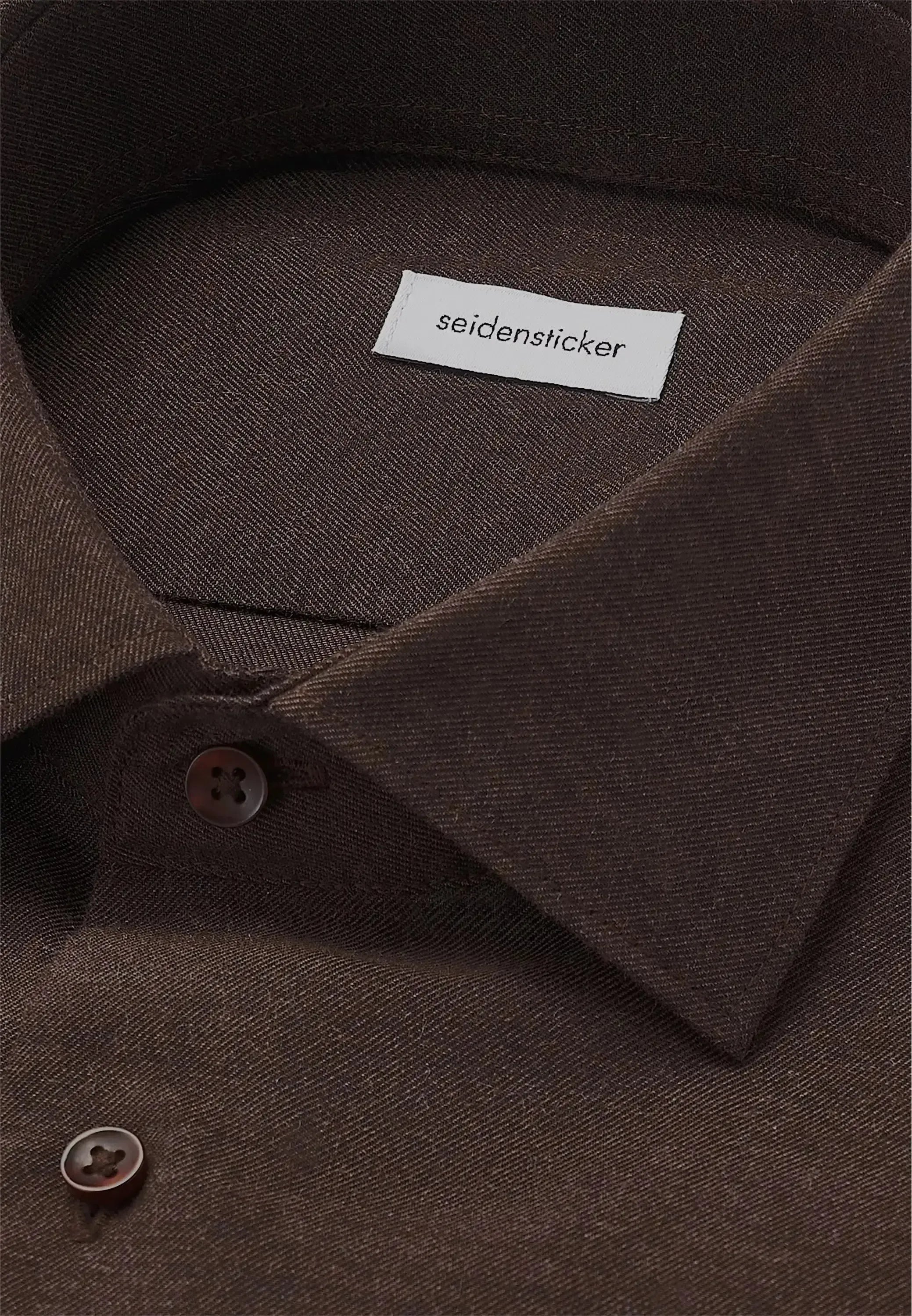Seidensticker Mens Slim Fit New Kent Flannel Shirt Brown – 01.845321-29-38 | Studio DOS by Designer Outlet Sales