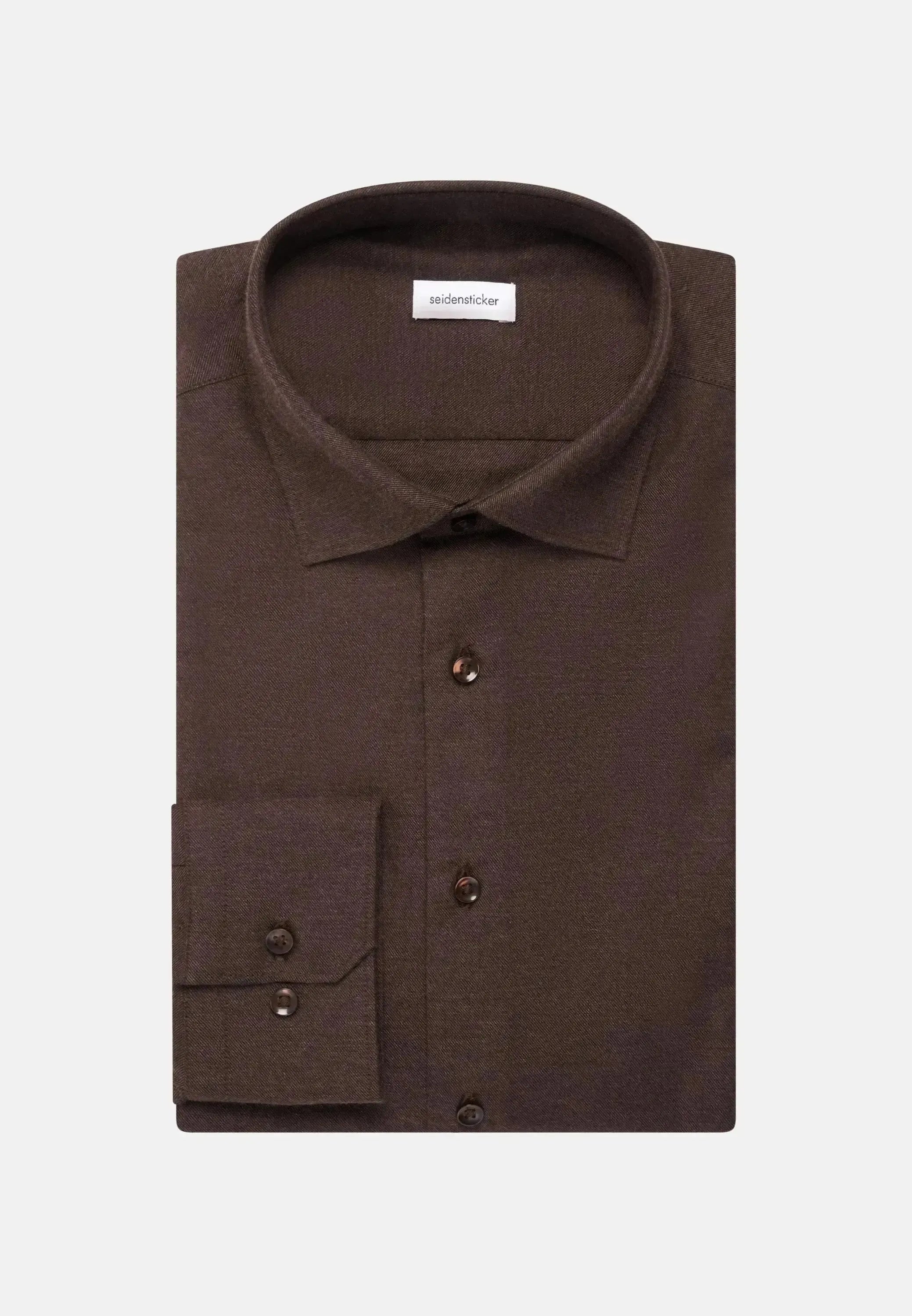 Seidensticker Mens Slim Fit New Kent Flannel Shirt Brown – 01.845321-29-38 | Studio DOS by Designer Outlet Sales