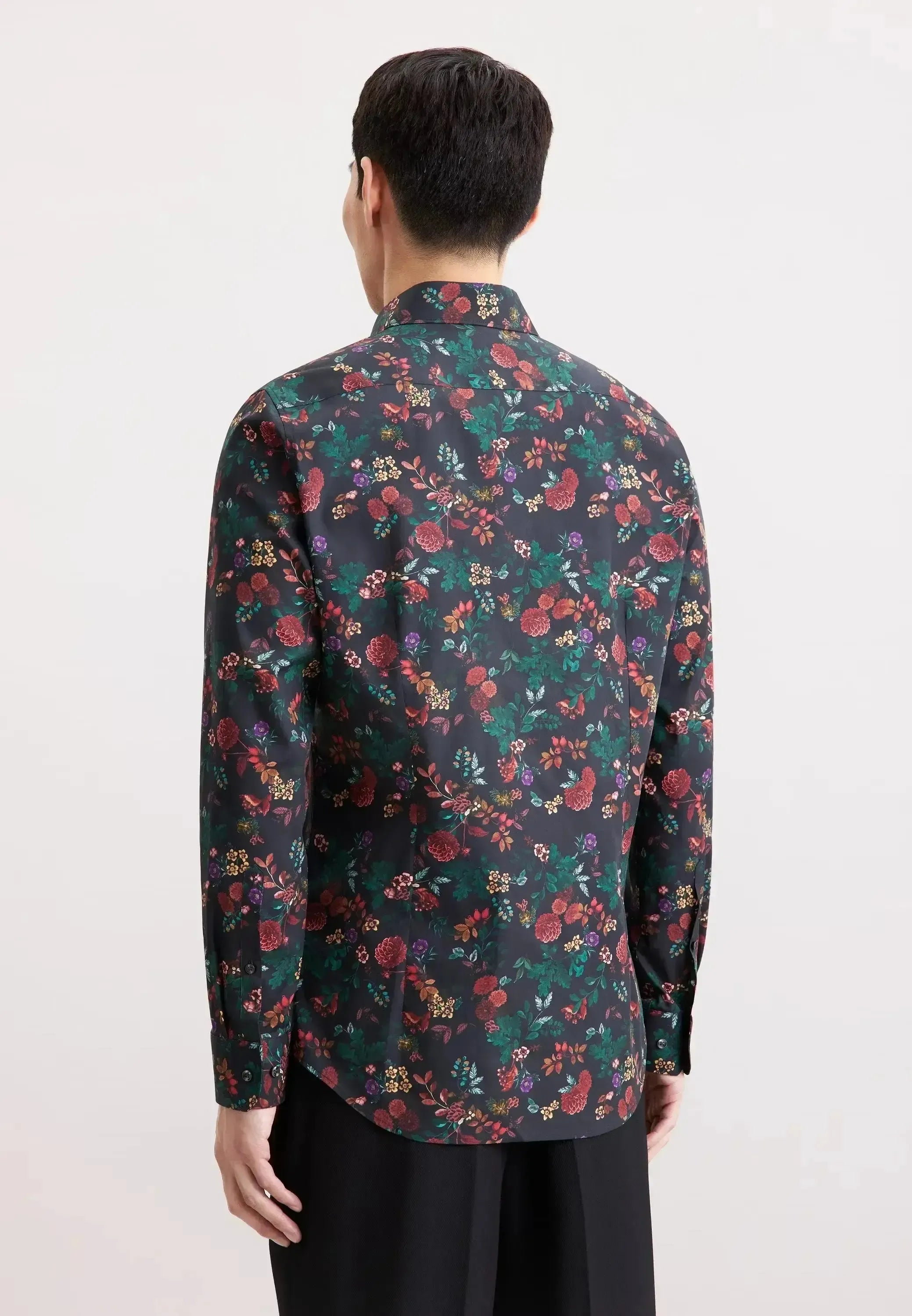 Seidensticker Mens Slim Fit New Kent Floral Shirt Grey – 01.845472-37-37 | Studio DOS by Designer Outlet Sales