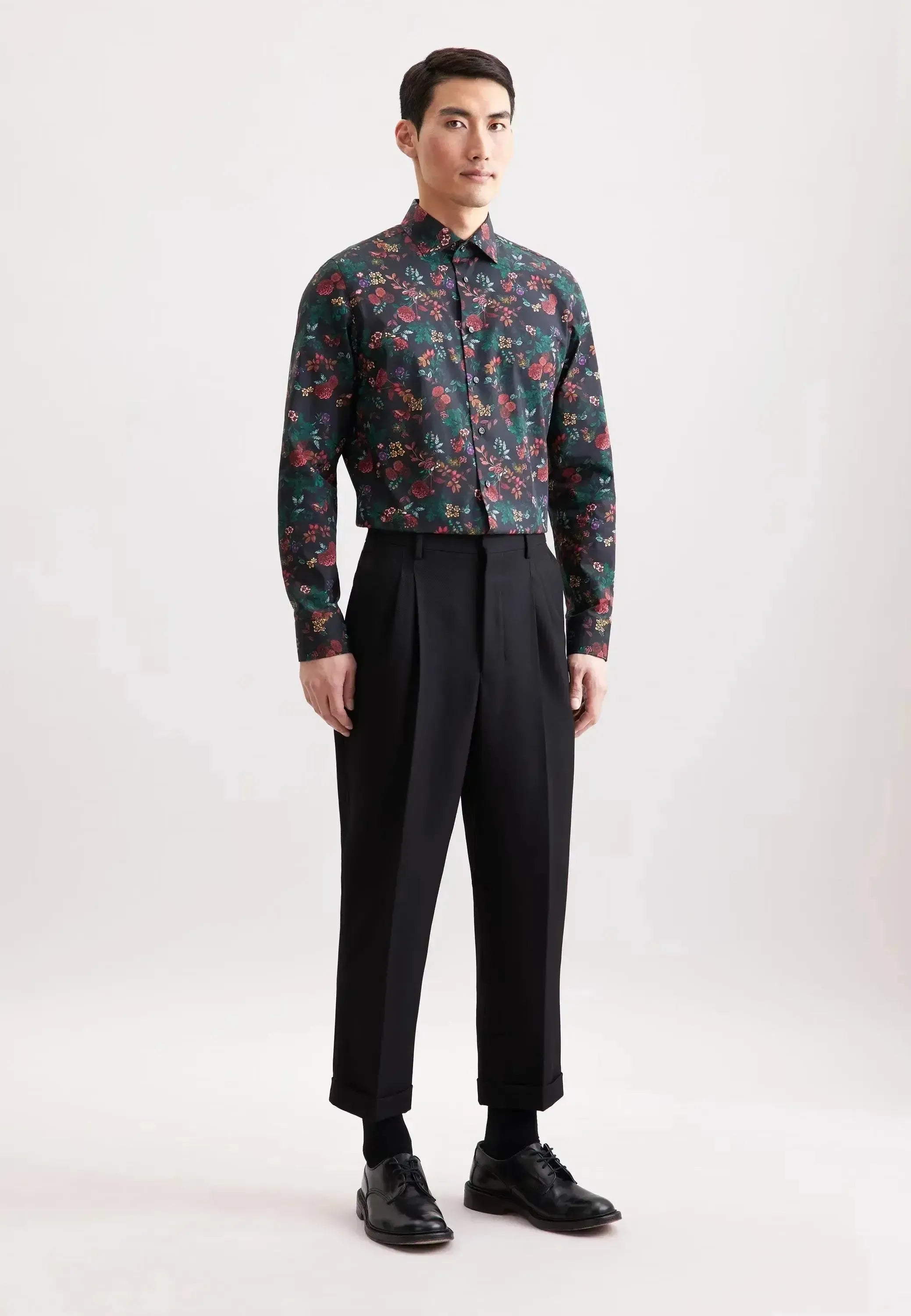 Seidensticker Mens Slim Fit New Kent Floral Shirt Grey – 01.845472-37-37 | Studio DOS by Designer Outlet Sales