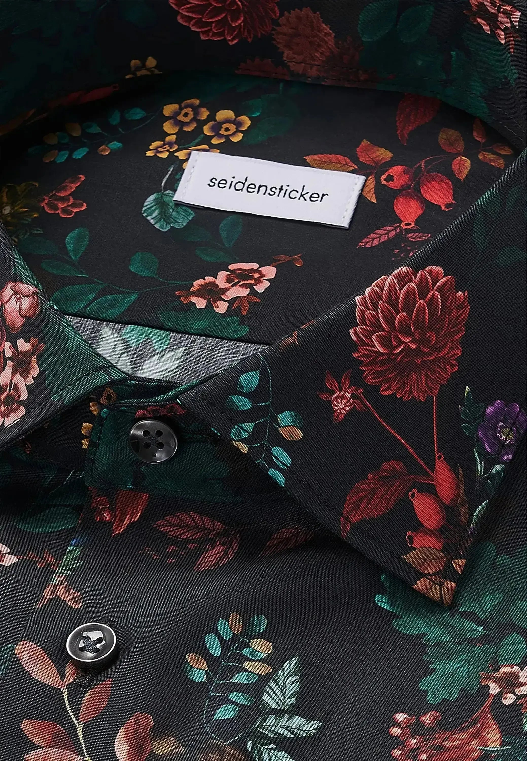 Seidensticker Mens Slim Fit New Kent Floral Shirt Grey – 01.845472-37-37 | Studio DOS by Designer Outlet Sales