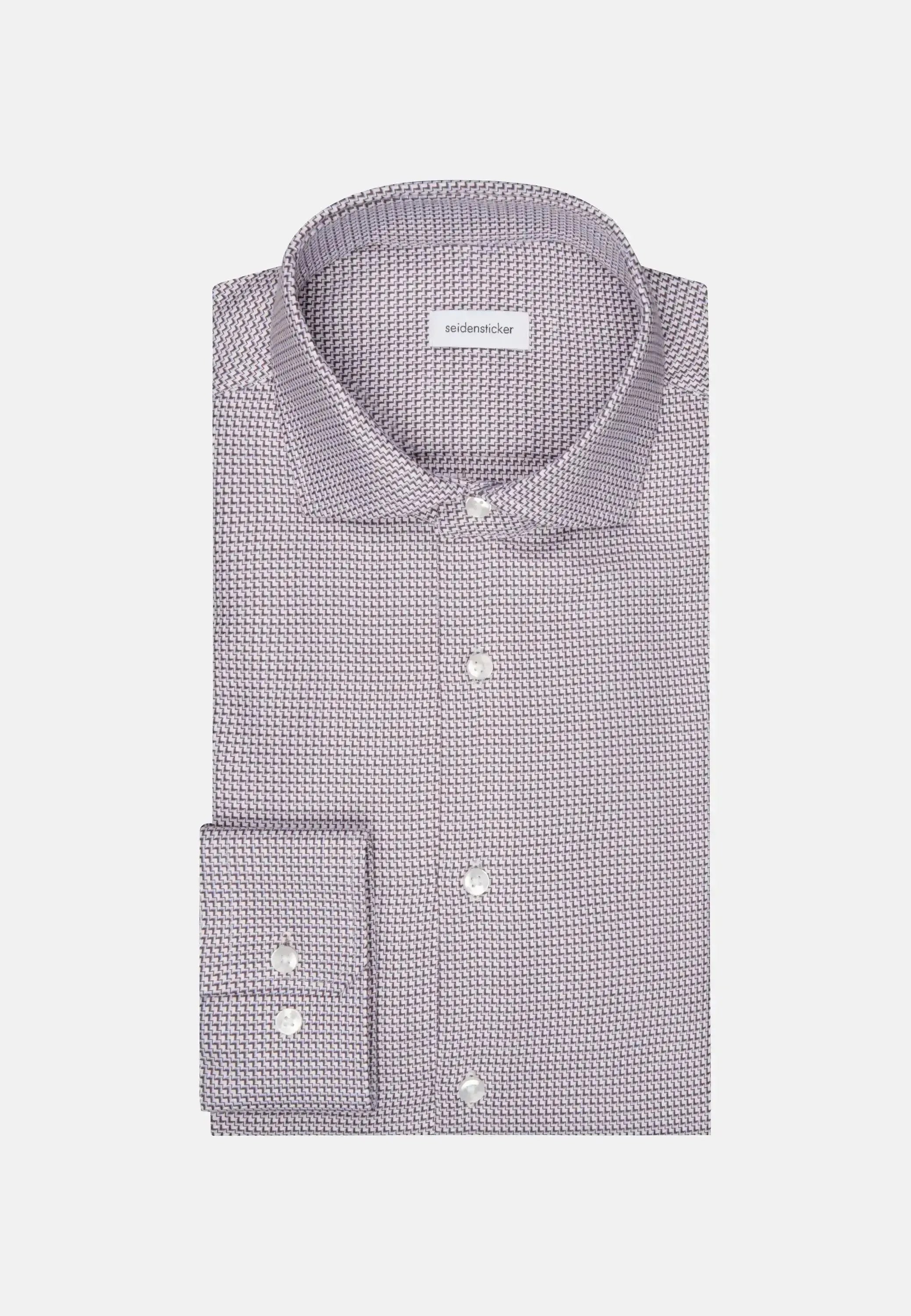 Seidensticker Mens Slim Fit No Iron Spread Kent Structured Pattern Business Shirt Brown – 01.644947-27-37 | Studio DOS by Designer Outlet Sales