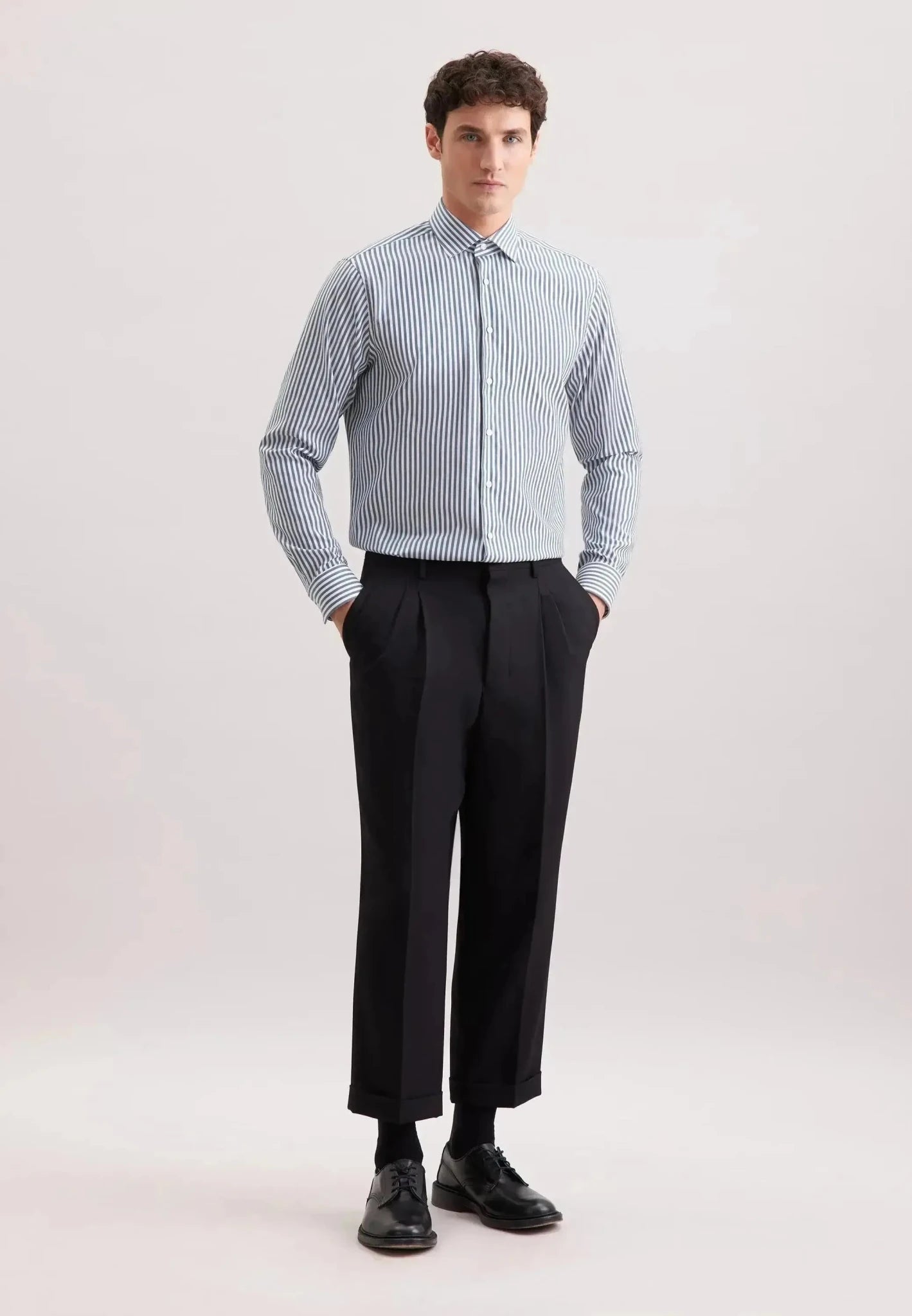Seidensticker Regular Fit No Iron New Kent Striped Business Shirt Dark Teal – 01.143550-78-38 | Studio DOS by Designer Outlet Sales