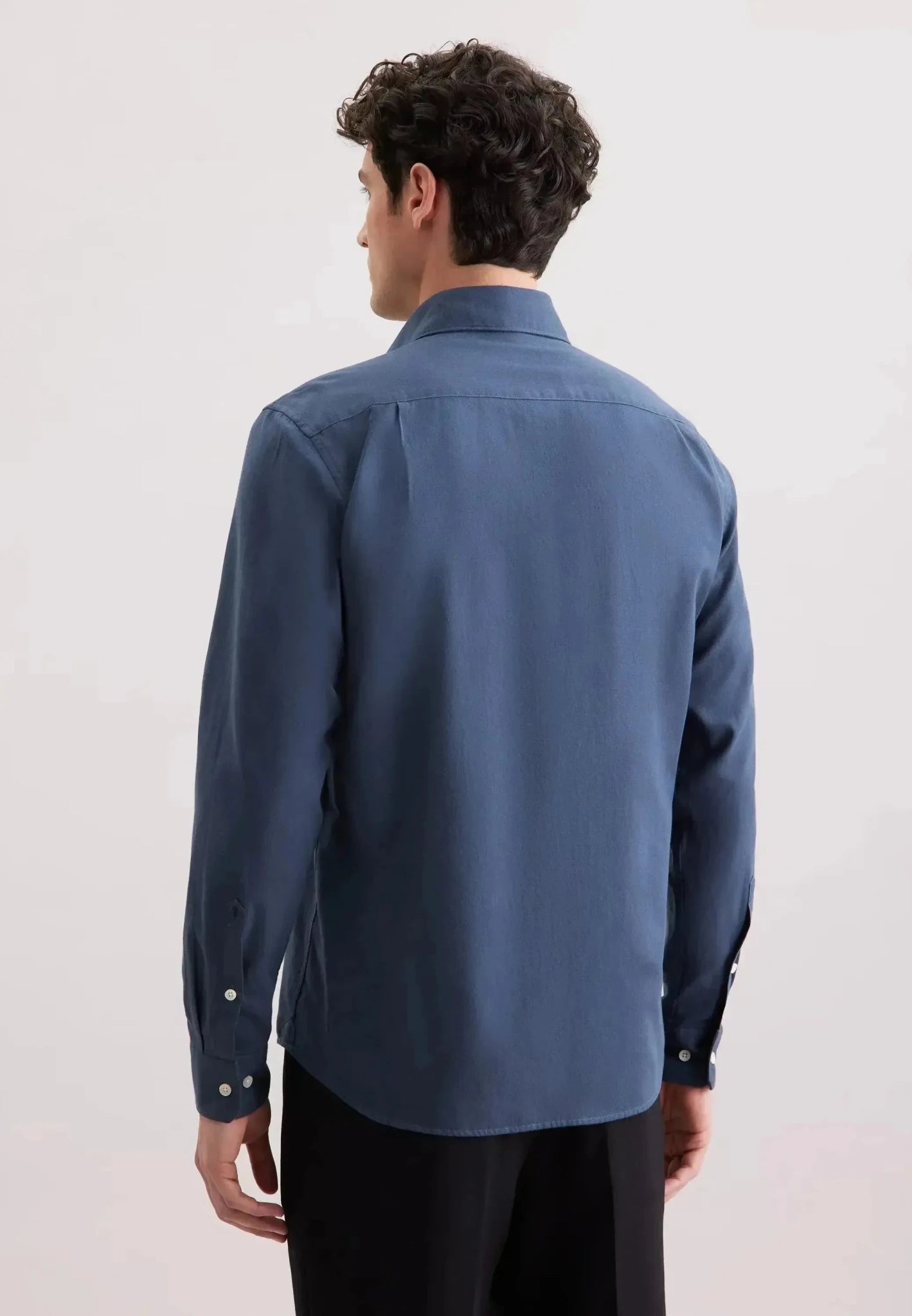 Seidensticker Regular Fit Spread Kent Pepita Flannel Shirt Dark Blue – 01.845572-18-38 | Studio DOS by Designer Outlet Sales