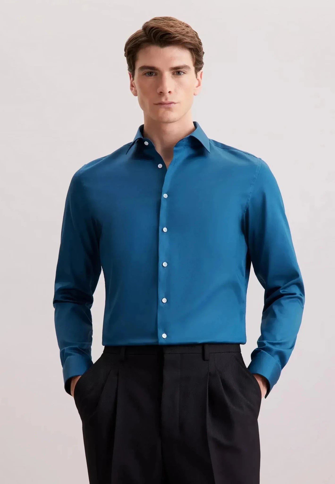 Seidensticker Shaped Fit Easy Iron New Kent Business Shirt Dark Teal – 01.845070-78-38 | Studio DOS by Designer Outlet Sales
