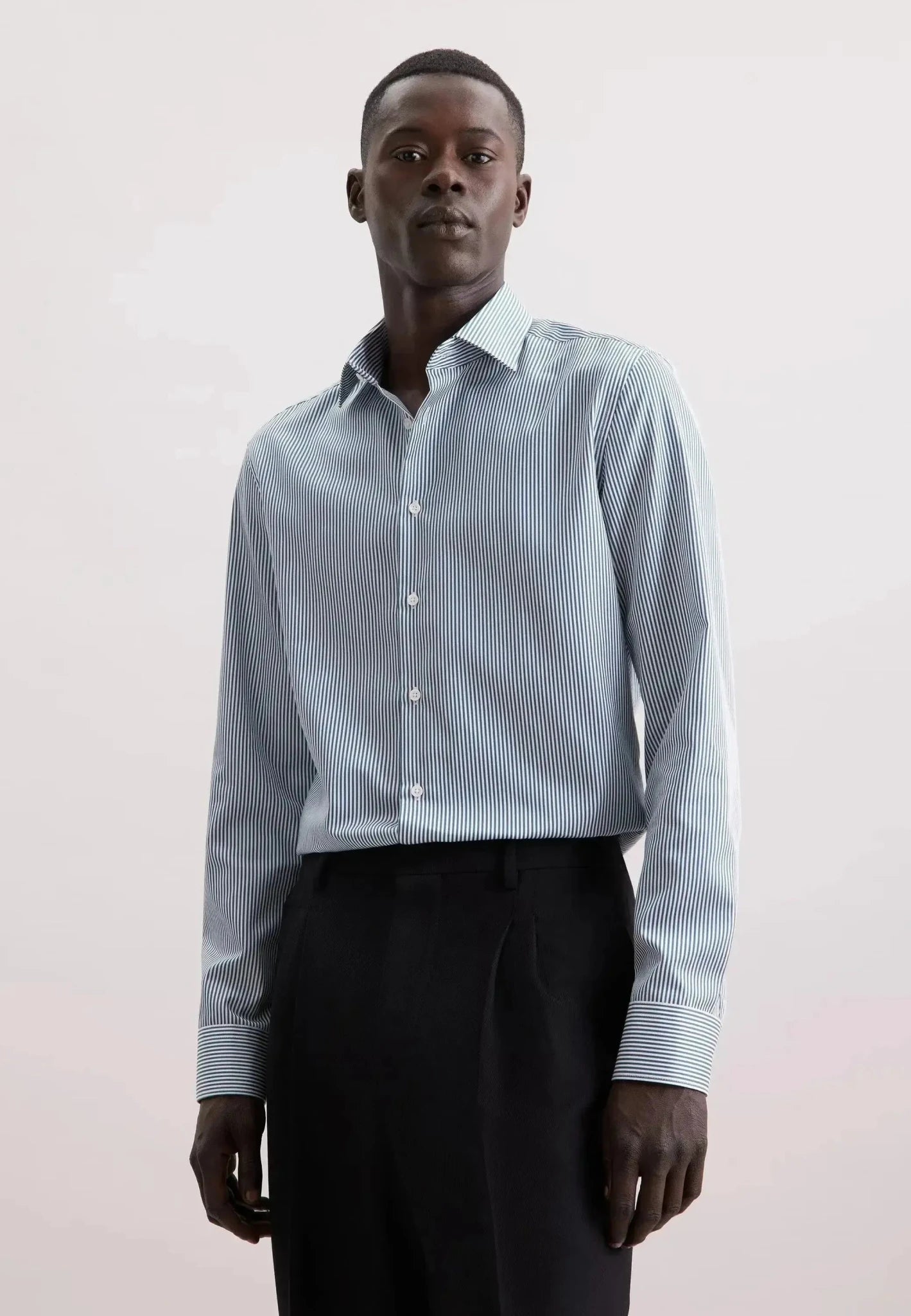 Seidensticker Shaped Fit Easy Iron New Kent Striped Business Shirt Dark Teal – 01.845080-78-38 | Studio DOS by Designer Outlet Sales