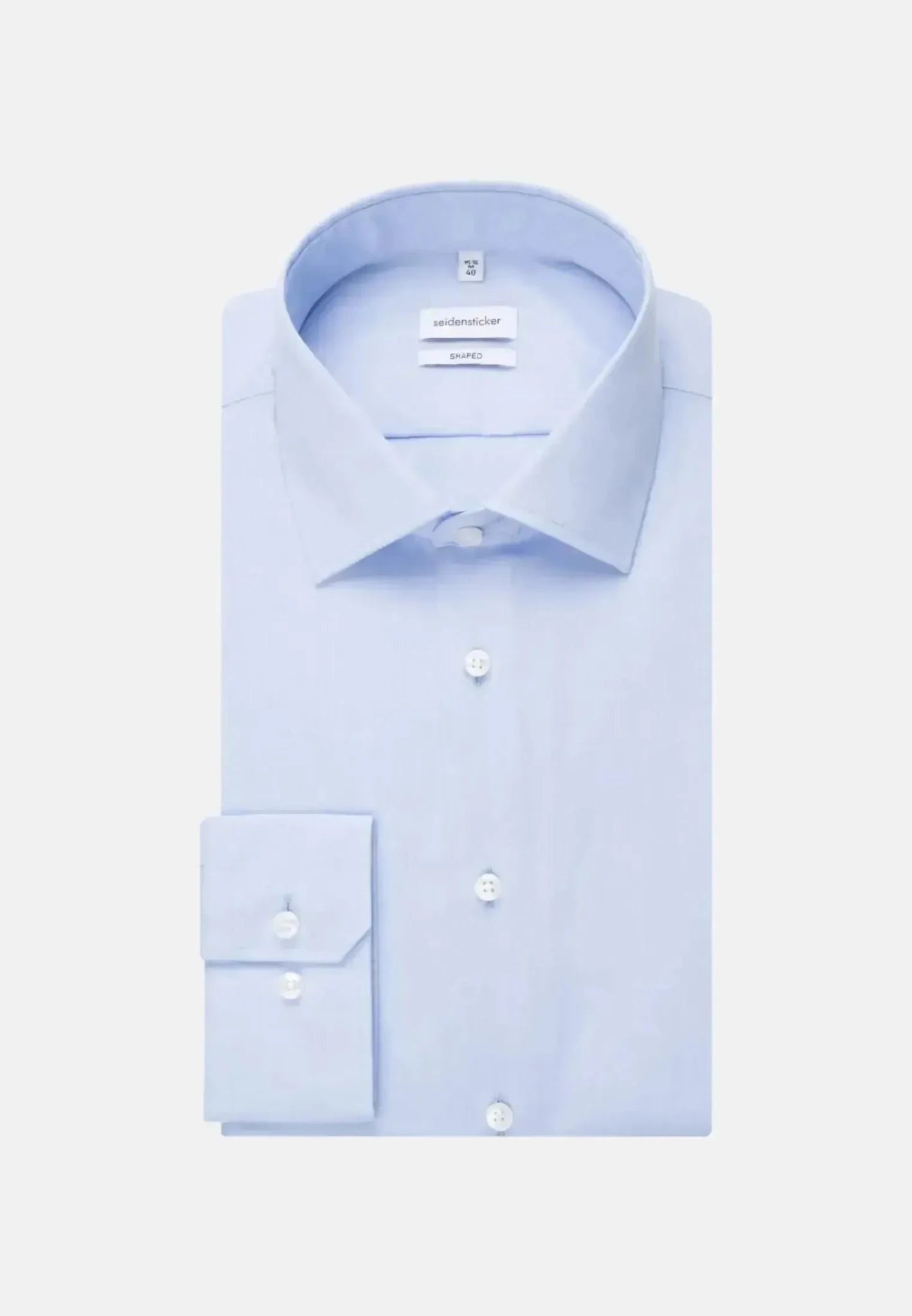 Seidensticker Shaped Fit No Iron Kent Collar Business Shirt Light Blue – 01.022000-15-38 | Studio DOS by Designer Outlet Sales