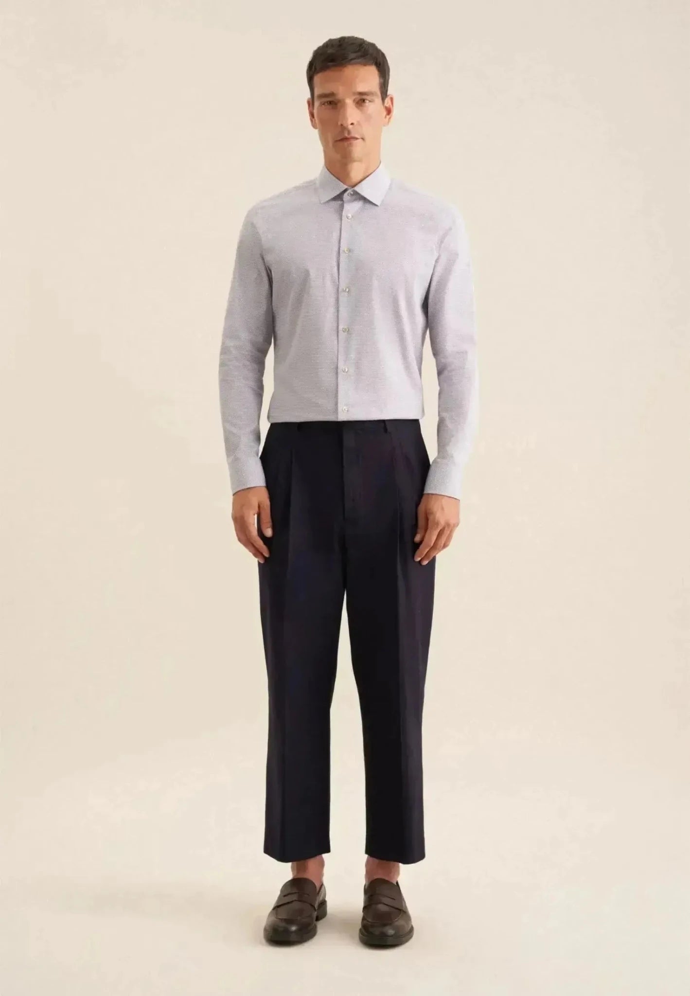 Seidensticker Slim Fit Business Kent Print Pattern Business Shirt Beige – 01.646460-06-37 | Studio DOS by Designer Outlet Sales