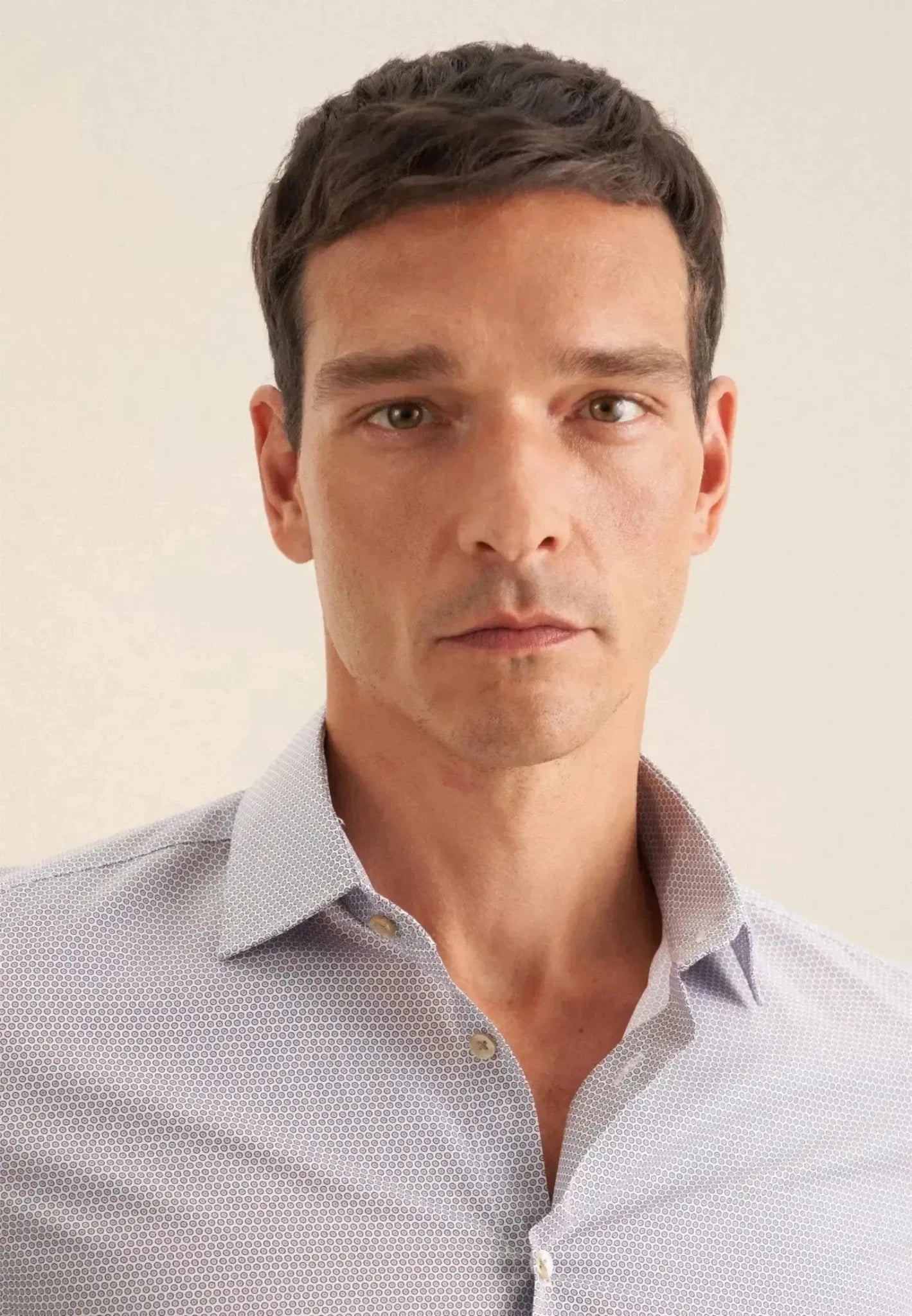 Seidensticker Slim Fit Business Kent Print Pattern Business Shirt Beige – 01.646460-06-37 | Studio DOS by Designer Outlet Sales