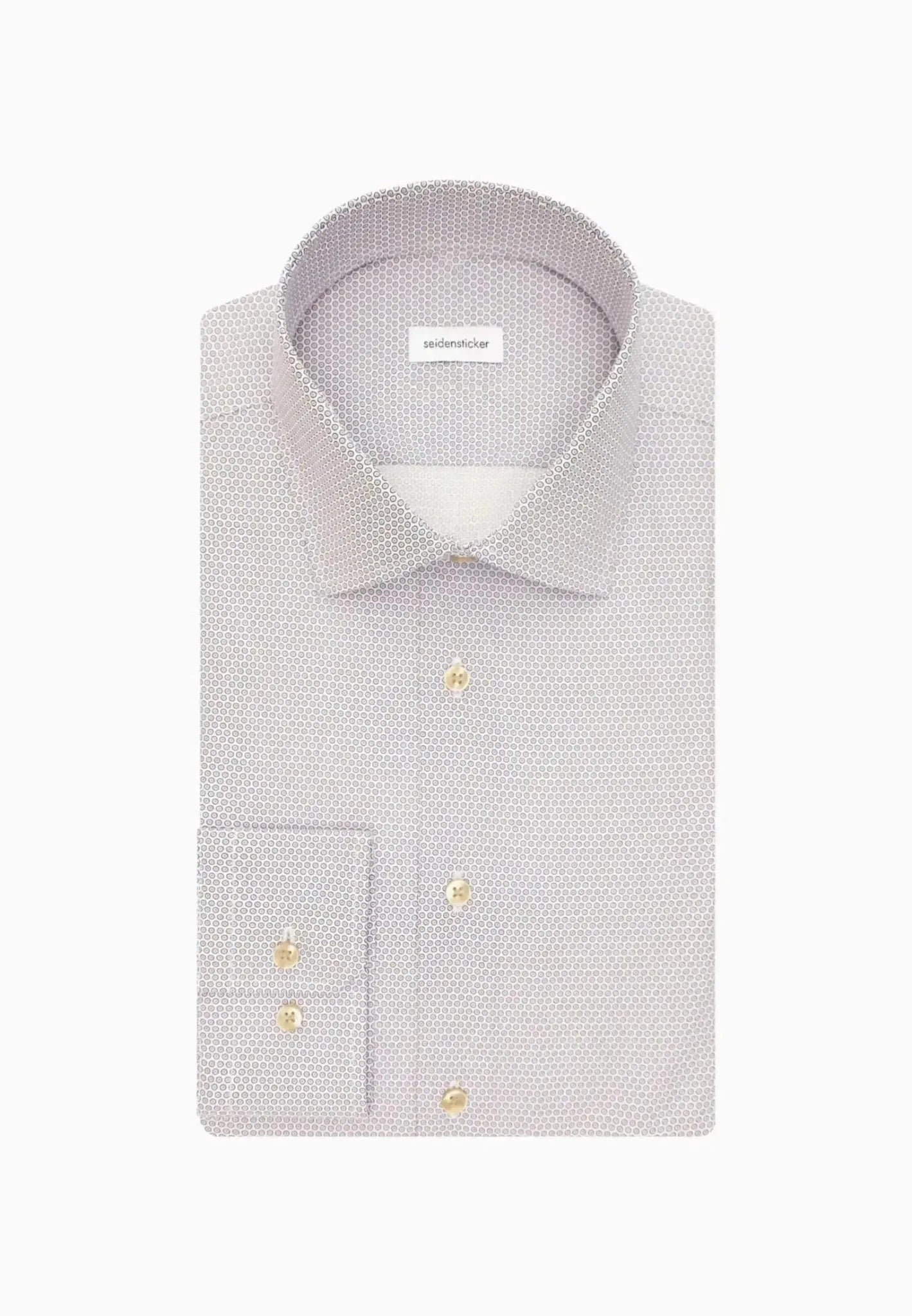 Seidensticker Slim Fit Business Kent Print Pattern Business Shirt Beige – 01.646460-06-37 | Studio DOS by Designer Outlet Sales