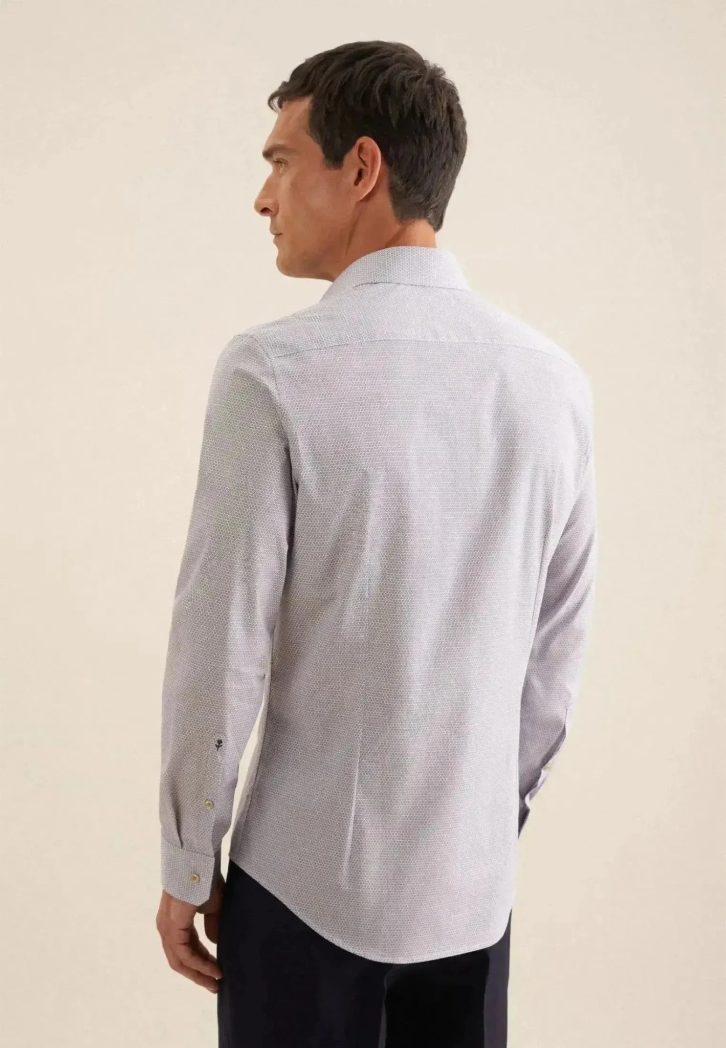 Seidensticker Slim Fit Business Kent Print Pattern Business Shirt Beige – 01.646460-06-37 | Studio DOS by Designer Outlet Sales