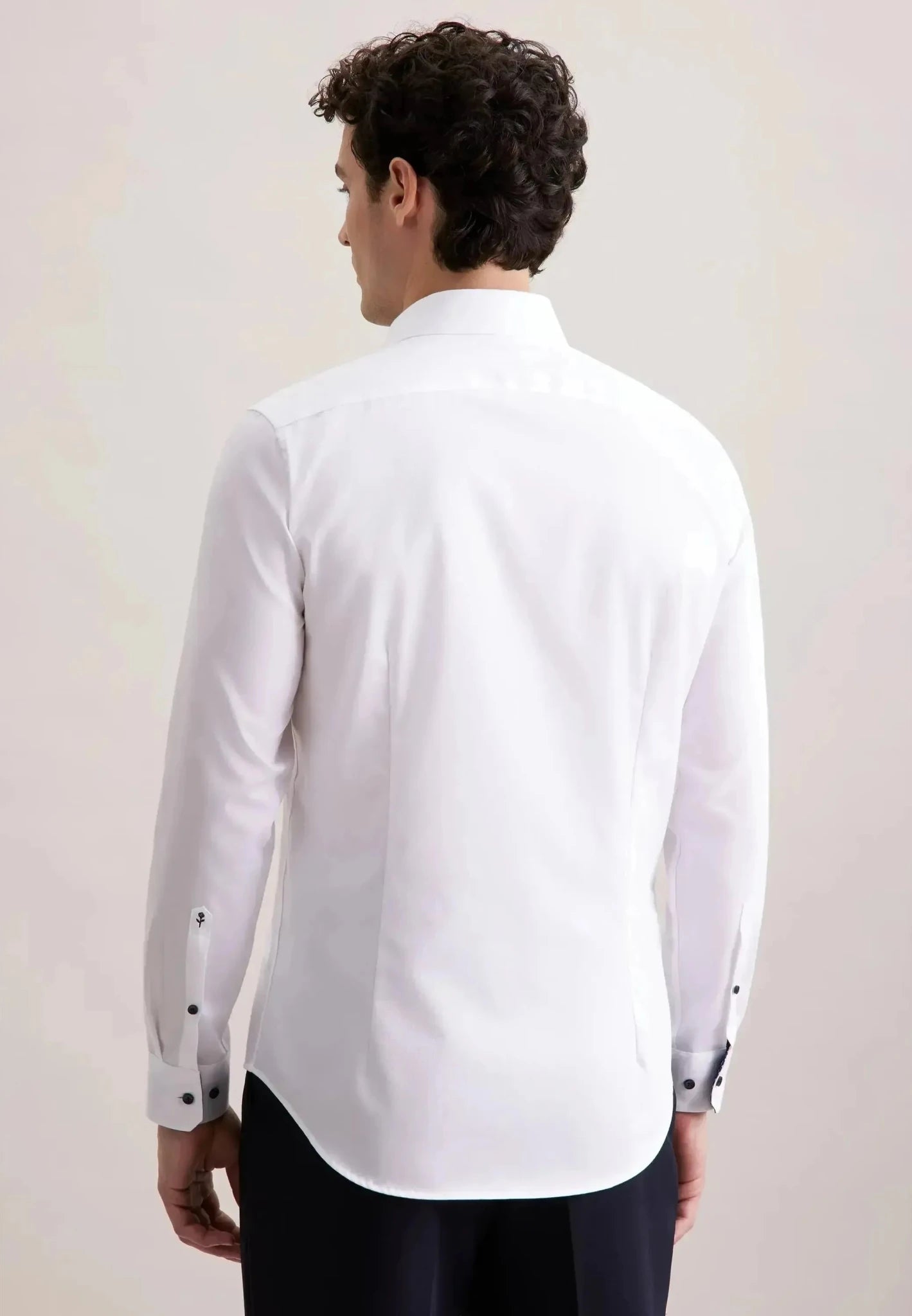 Seidensticker Slim Fit No Iron Contrast Kent Collar Business Shirt White – 01.849540-01-37 | Studio DOS by Designer Outlet Sales