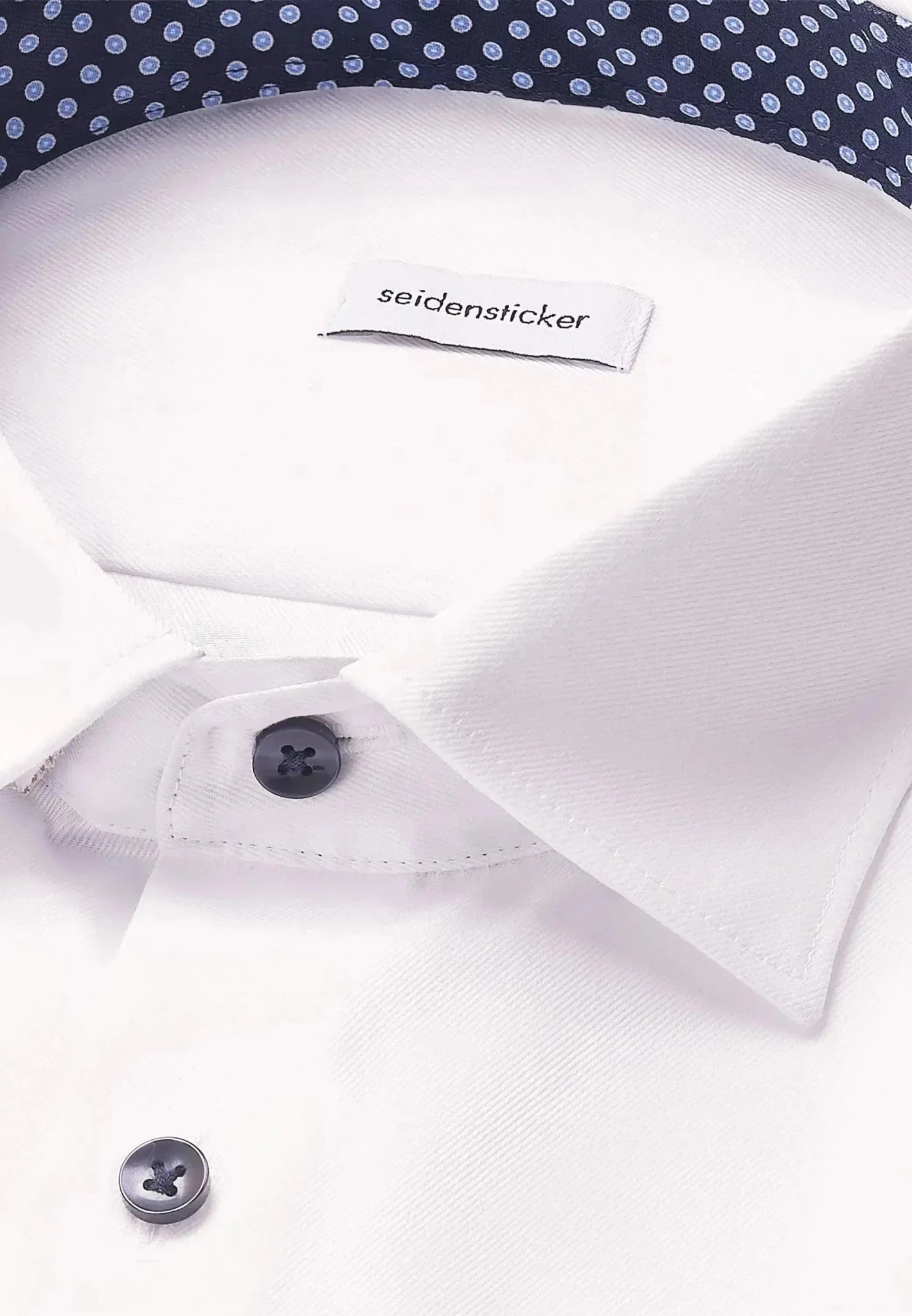 Seidensticker Slim Fit No Iron Contrast Kent Collar Business Shirt White – 01.849540-01-37 | Studio DOS by Designer Outlet Sales